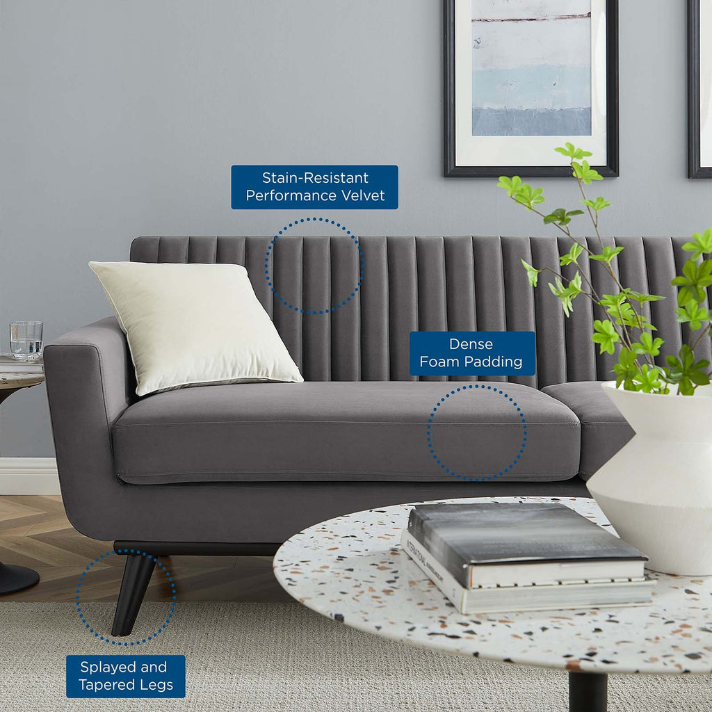 Engage Channel Tufted Performance Velvet Sofa by Modway