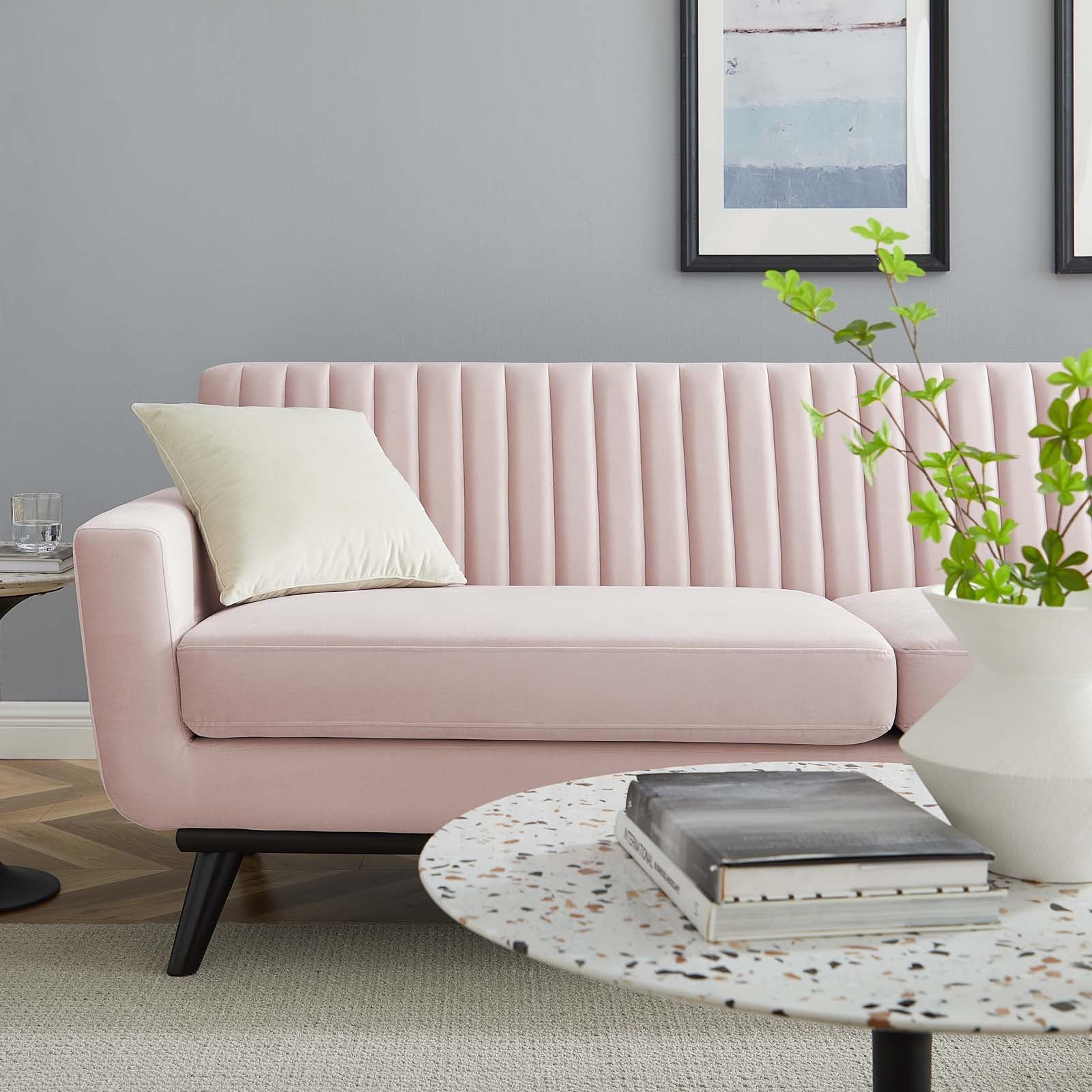 Engage Channel Tufted Performance Velvet Sofa by Modway