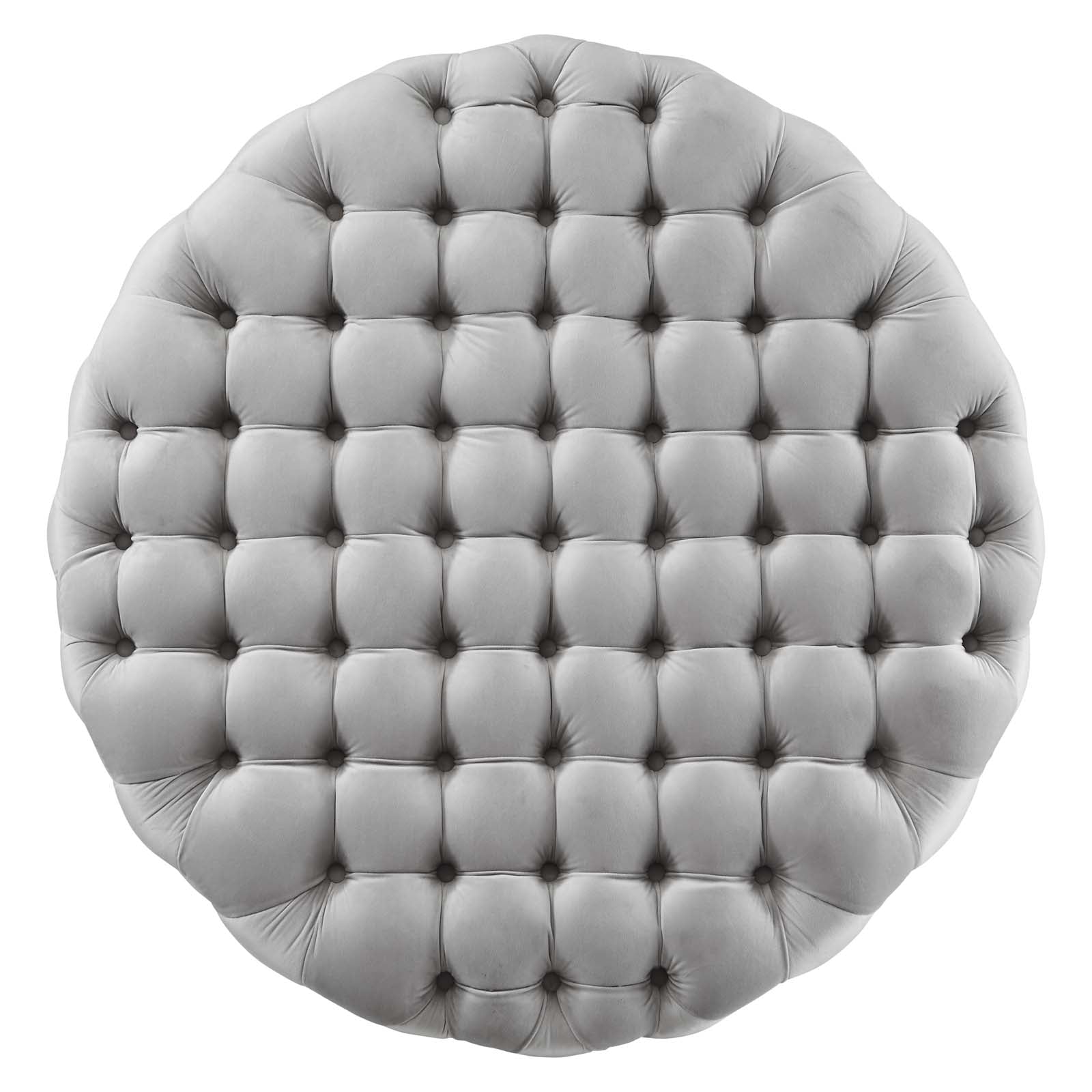 Amour Tufted Button Large Round Performance Velvet Ottoman by Modway
