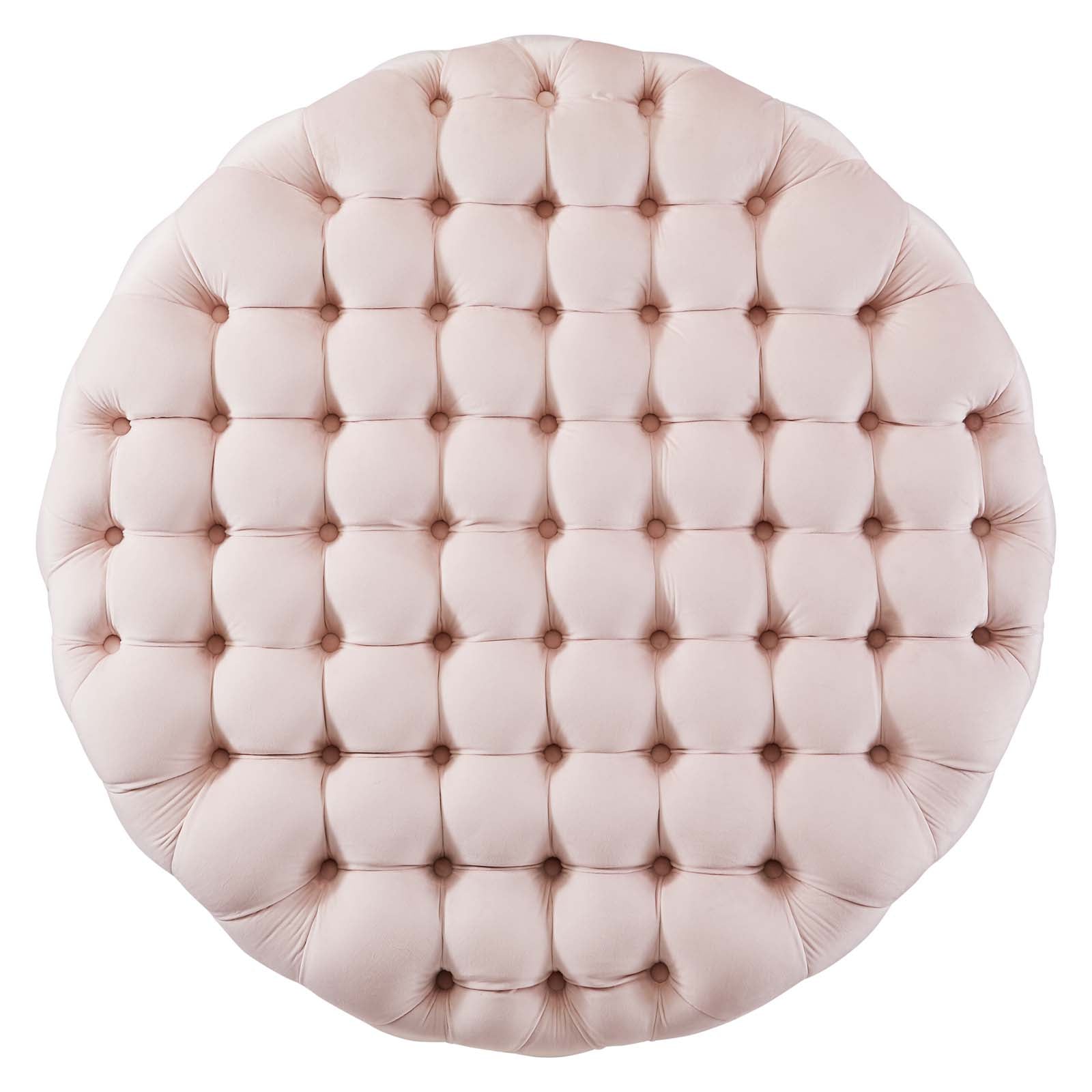 Amour Tufted Button Large Round Performance Velvet Ottoman by Modway