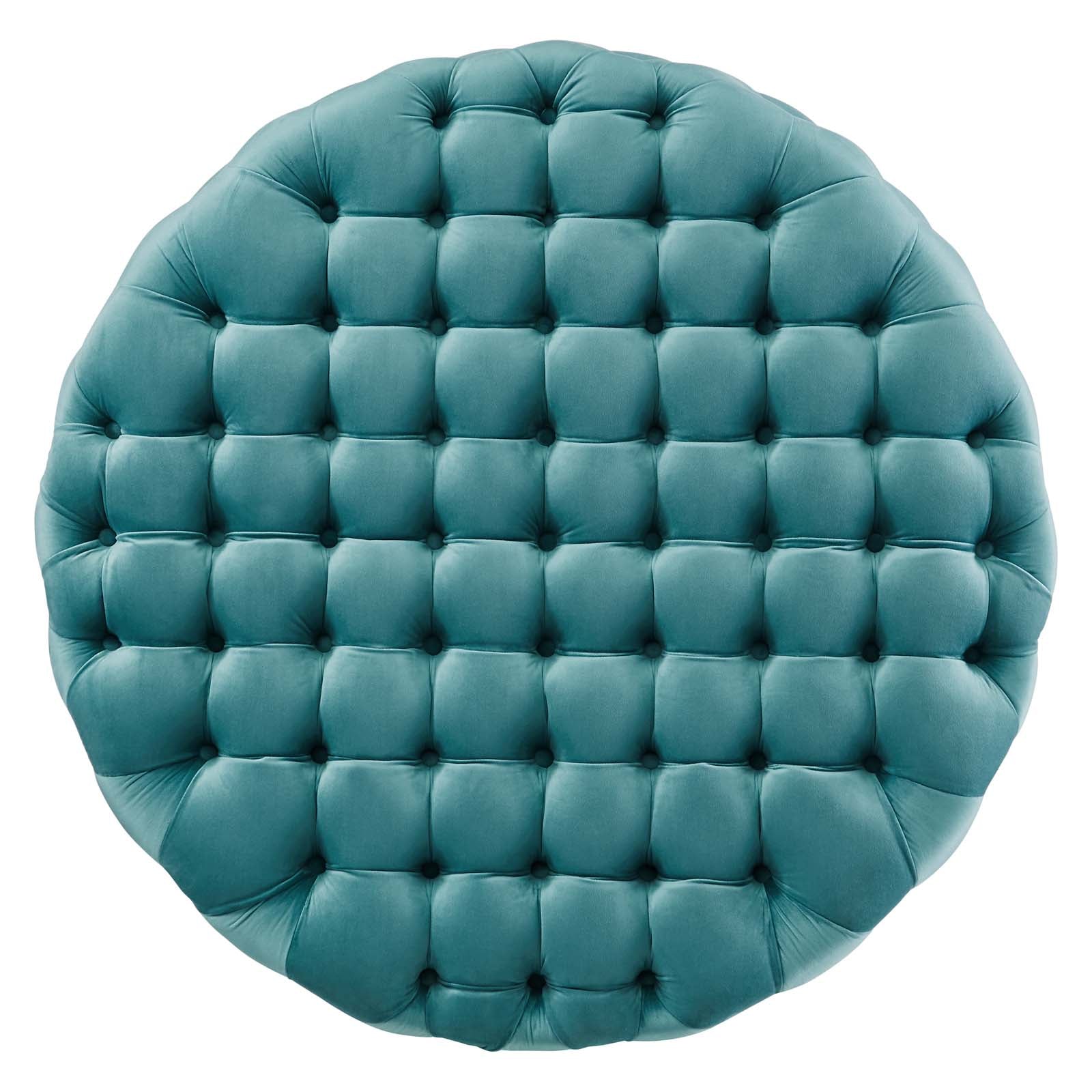 Amour Tufted Button Large Round Performance Velvet Ottoman by Modway