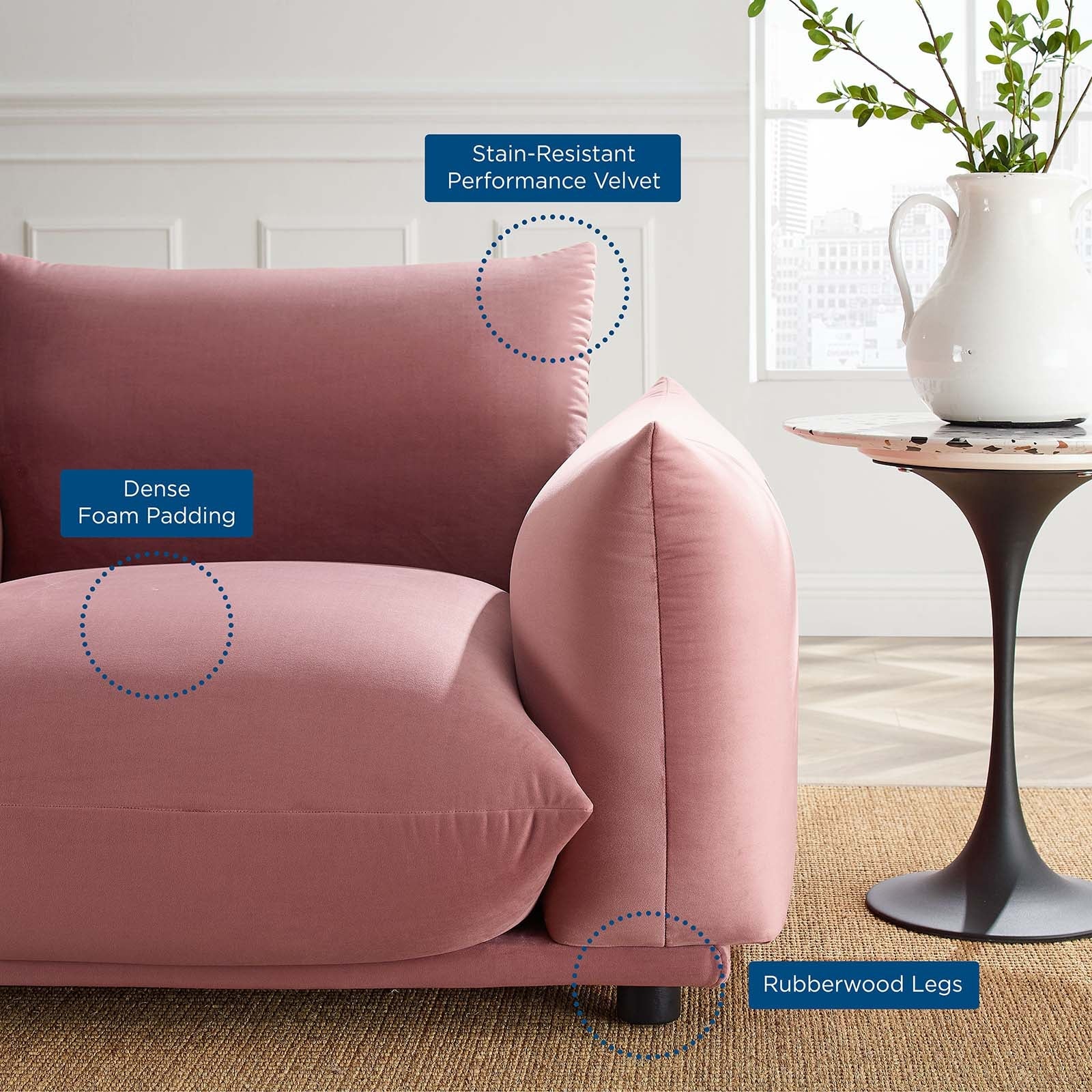 Copious Performance Velvet Armchair by Modway