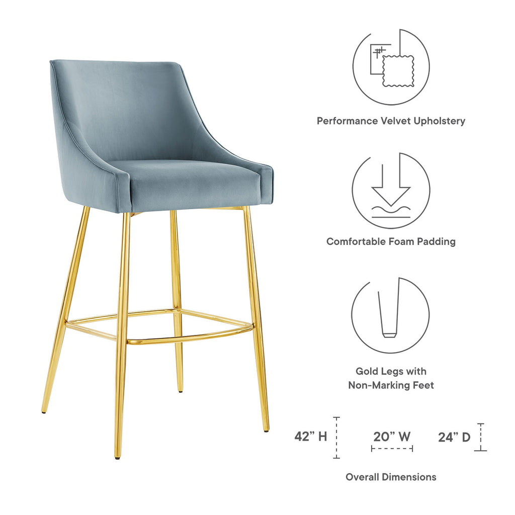 Discern Performance Velvet Bar Stool by Modway