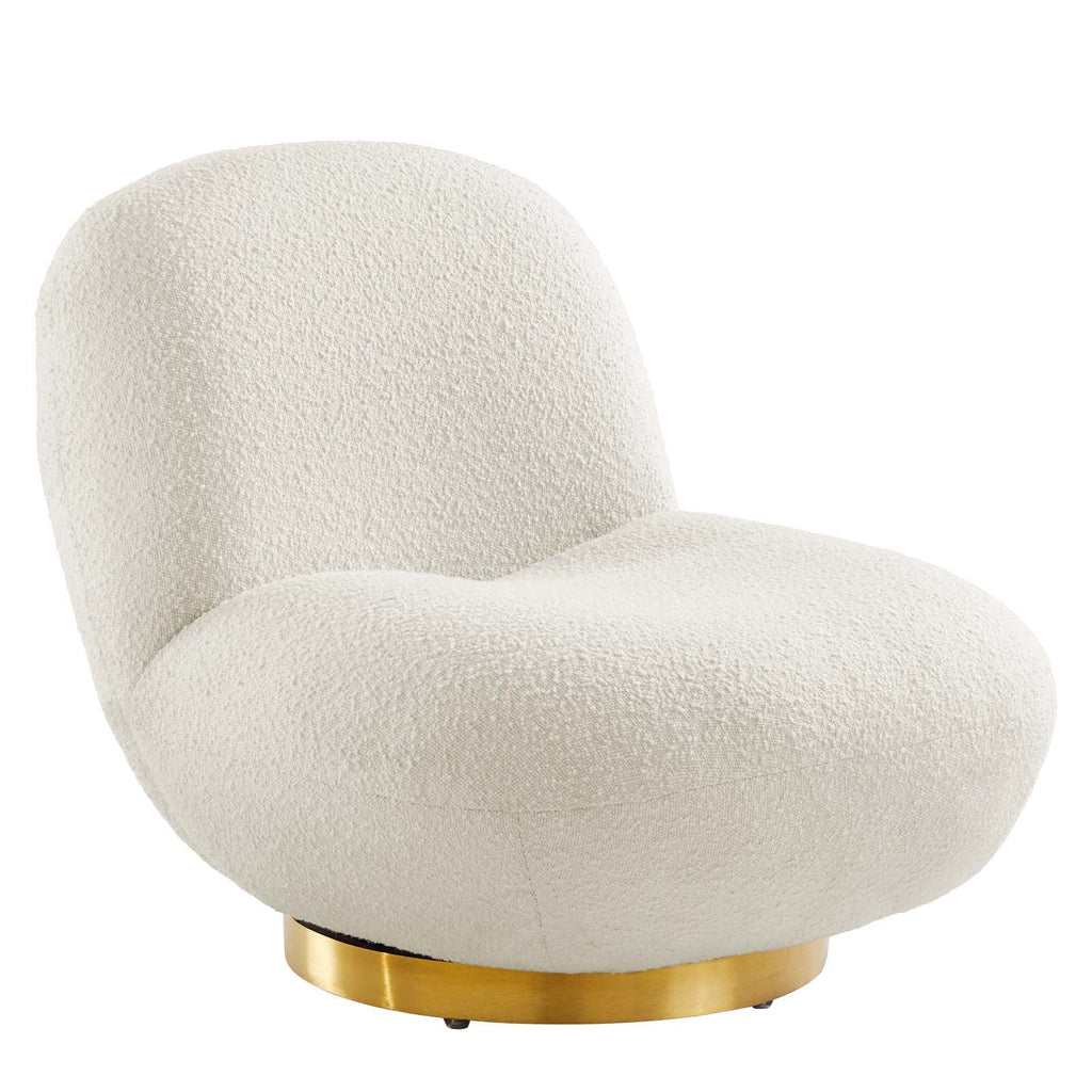 Kindred Boucle Upholstered Upholstered Fabric Swivel Chair by Modway