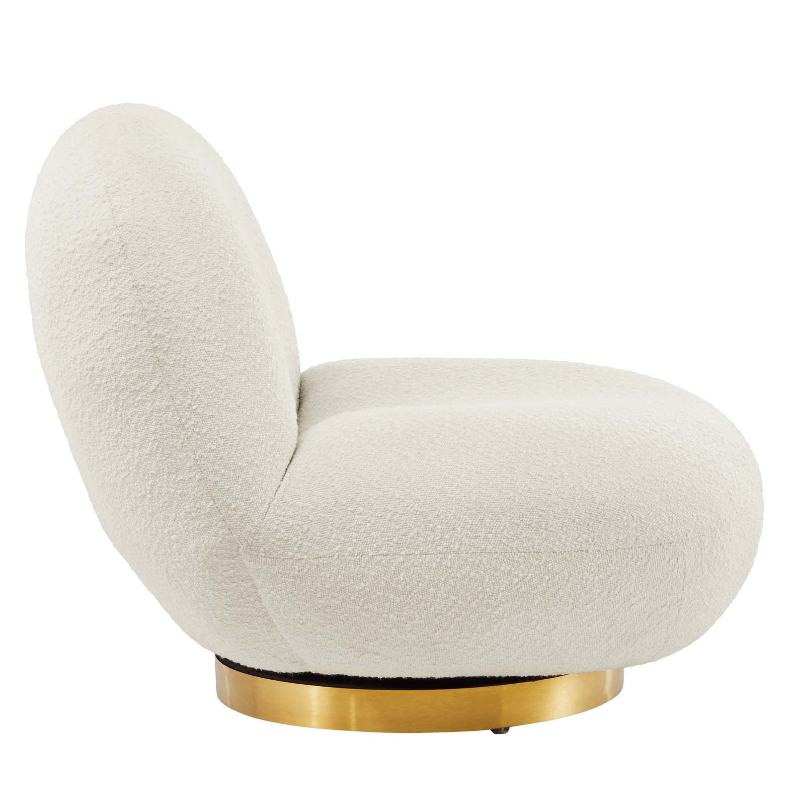 Kindred Boucle Upholstered Upholstered Fabric Swivel Chair by Modway