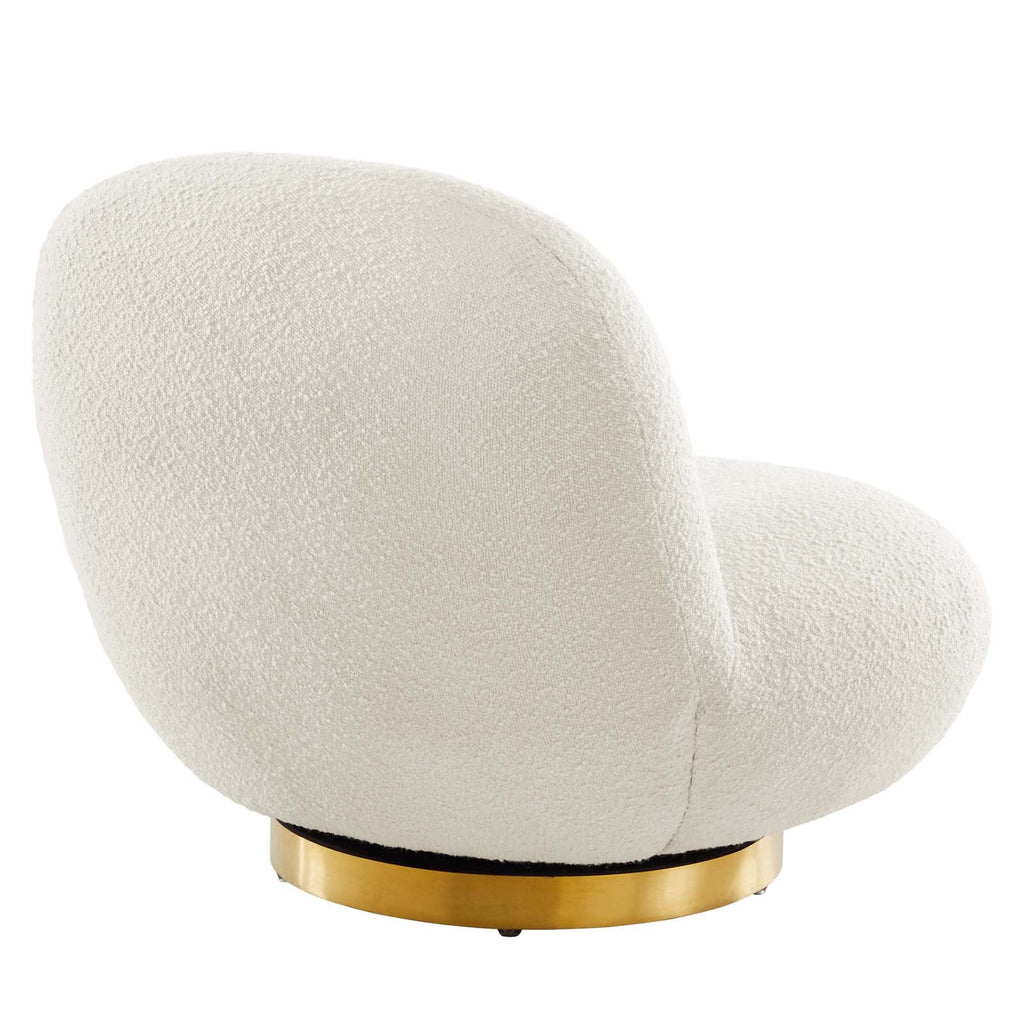 Kindred Boucle Upholstered Upholstered Fabric Swivel Chair by Modway