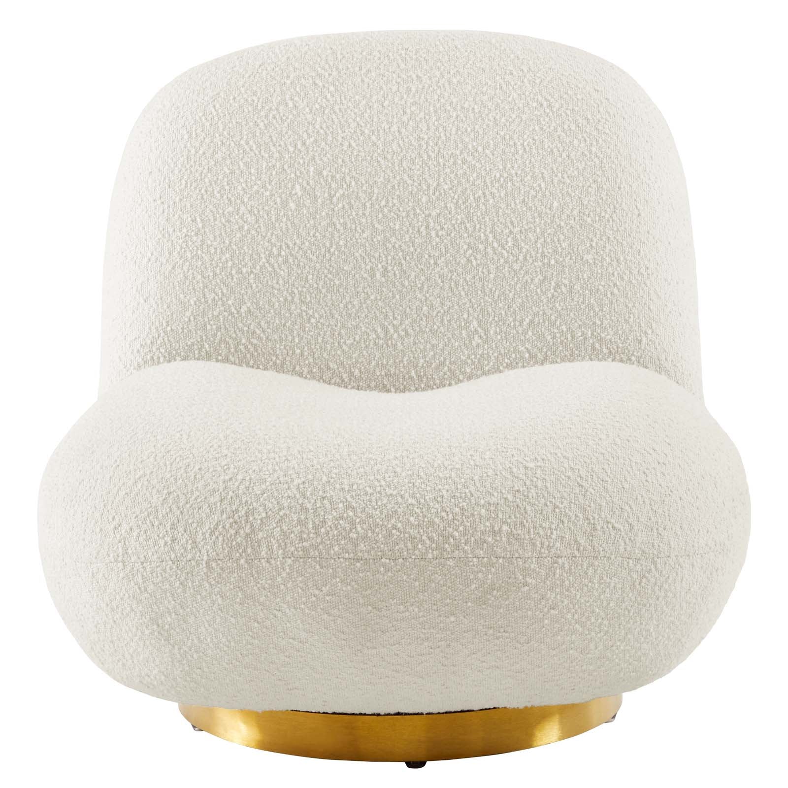 Kindred Boucle Upholstered Upholstered Fabric Swivel Chair by Modway