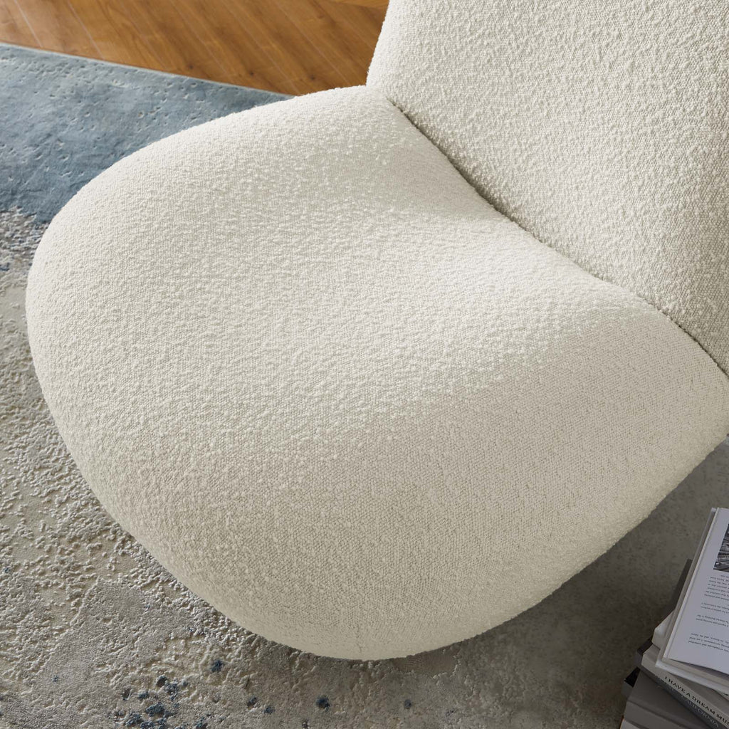 Kindred Boucle Upholstered Upholstered Fabric Swivel Chair by Modway