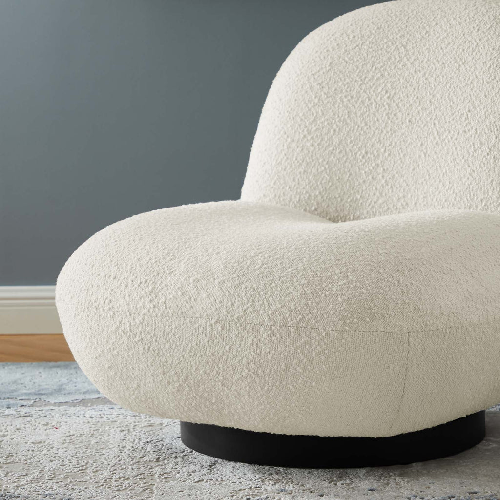 Kindred Boucle Upholstered Upholstered Fabric Swivel Chair by Modway