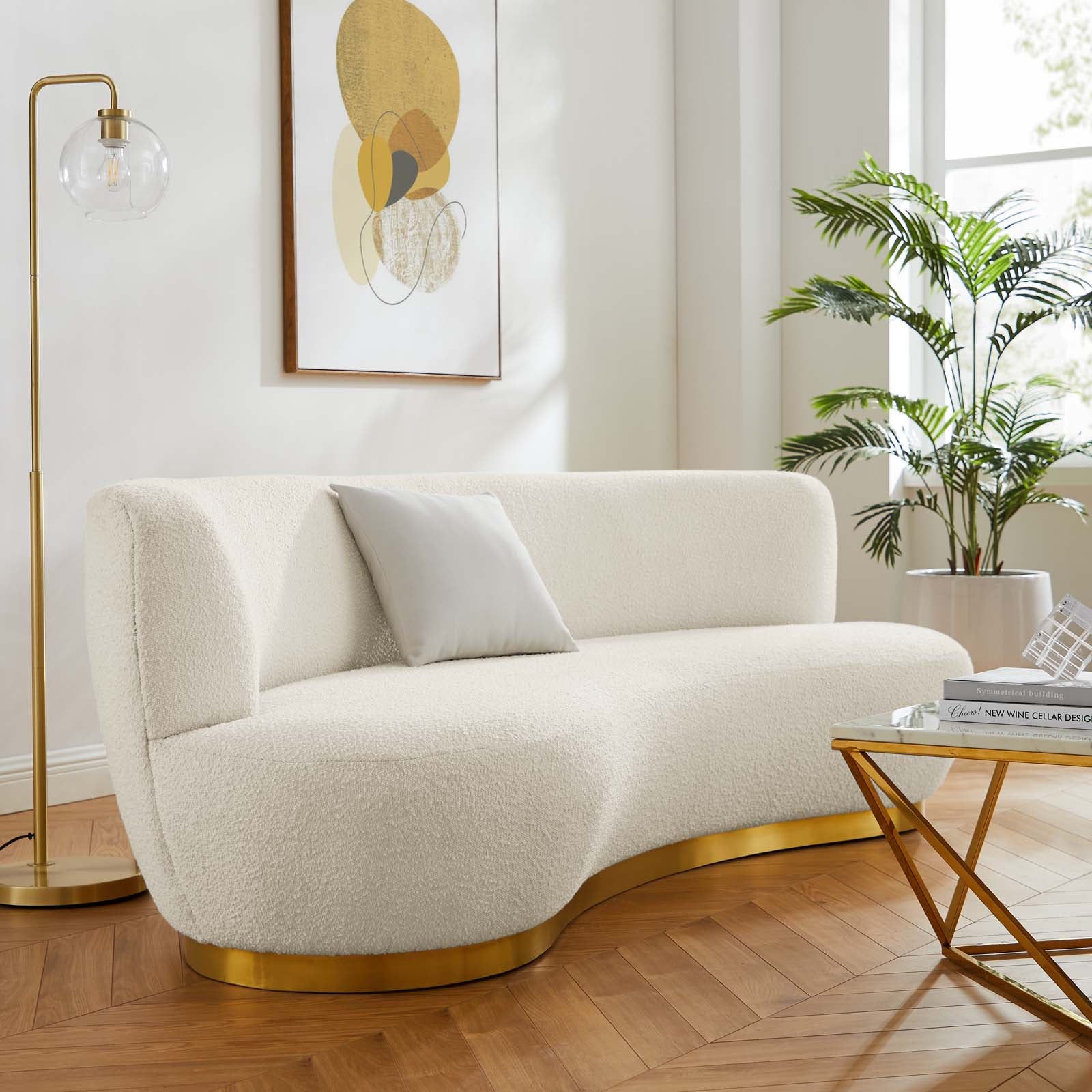 Kindred Boucle Upholstered Upholstered Fabric Sofa by Modway