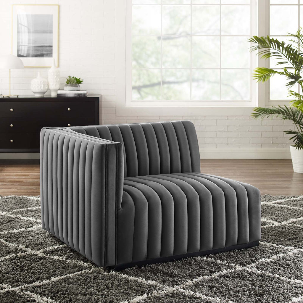 Conjure Channel Tufted Performance Velvet Left-Arm Chair by Modway