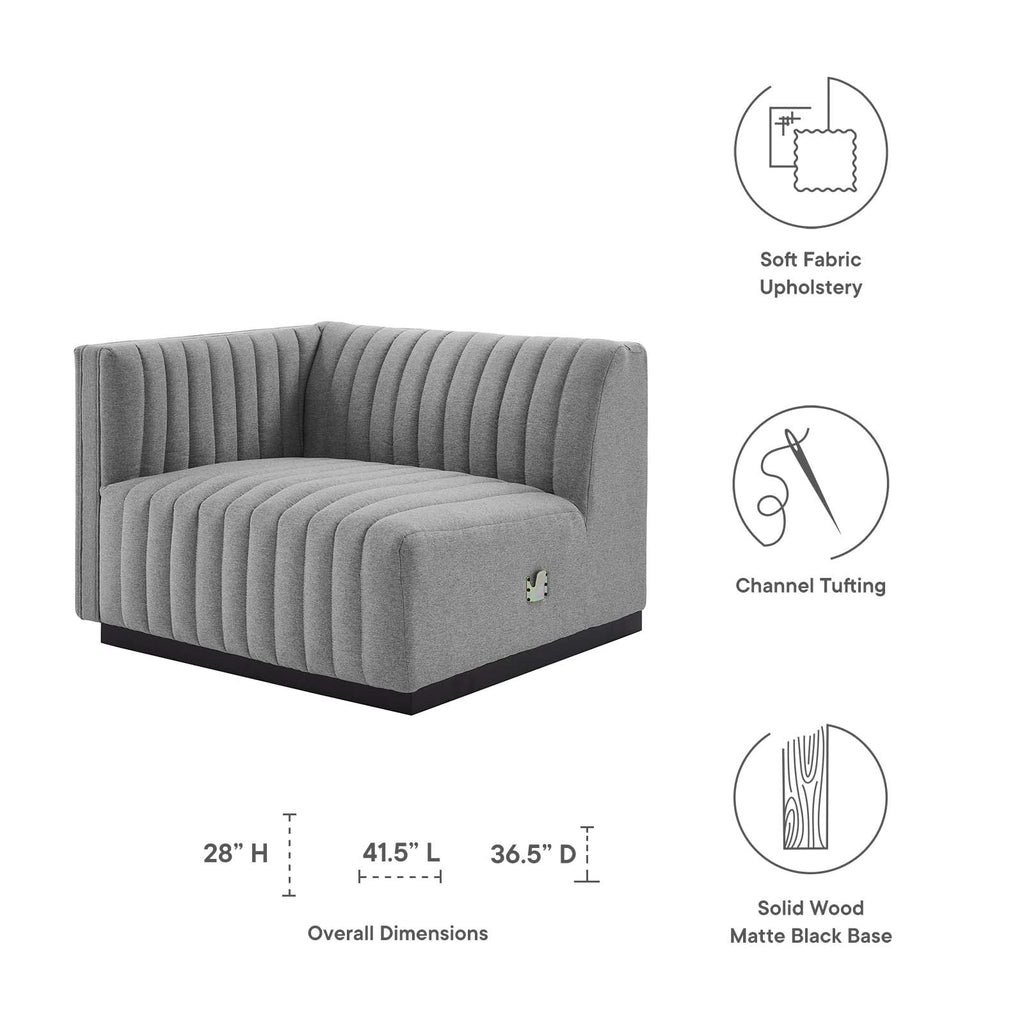 Conjure Channel Tufted Upholstered Fabric Left-Arm Chair by Modway