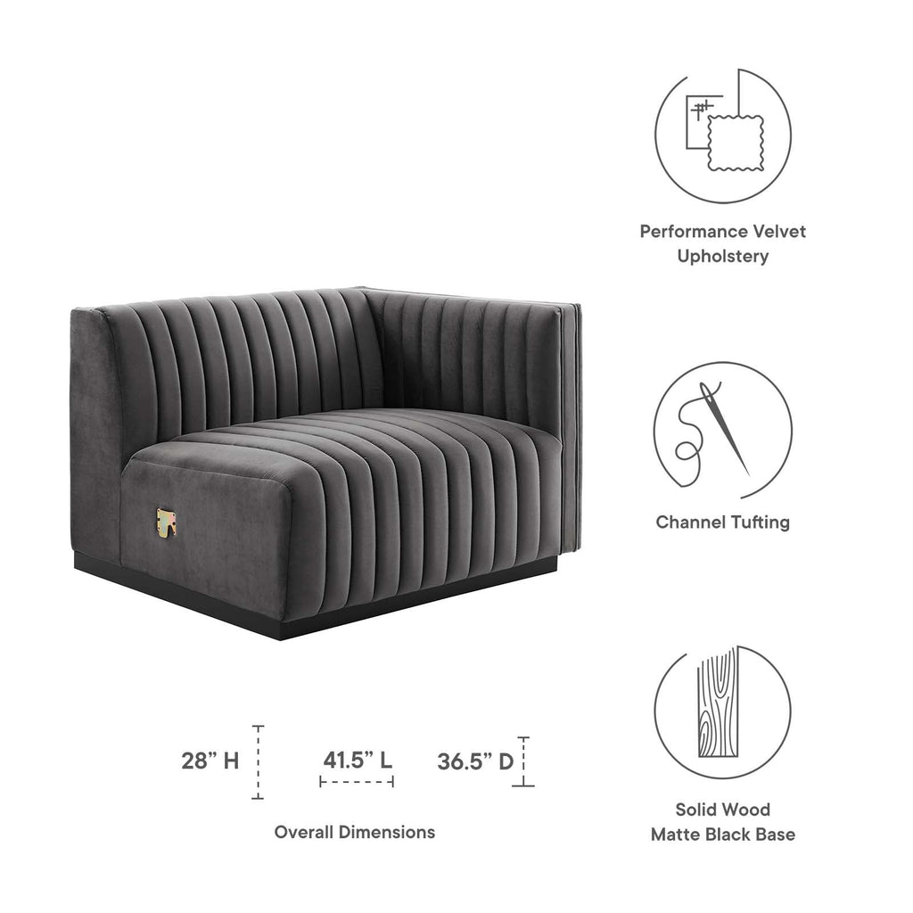 Conjure Channel Tufted Performance Velvet Right-Arm Chair by Modway