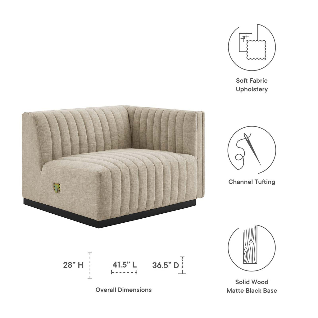 Conjure Channel Tufted Upholstered Fabric Right-Arm Chair by Modway