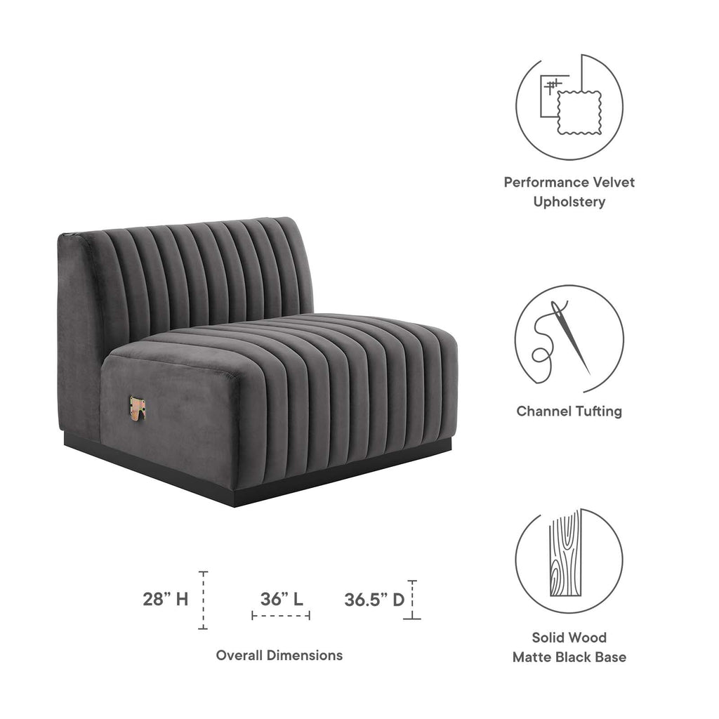 Conjure Channel Tufted Performance Velvet Armless Chair by Modway