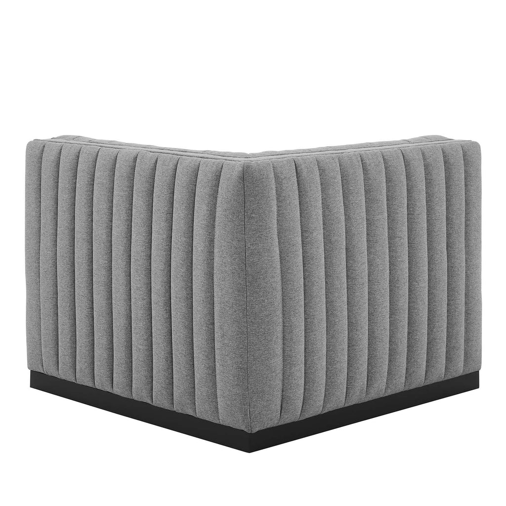 Conjure Channel Tufted Upholstered Fabric Left Corner Chair by Modway