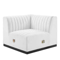 Conjure Channel Tufted Upholstered Fabric Left Corner Chair by Modway