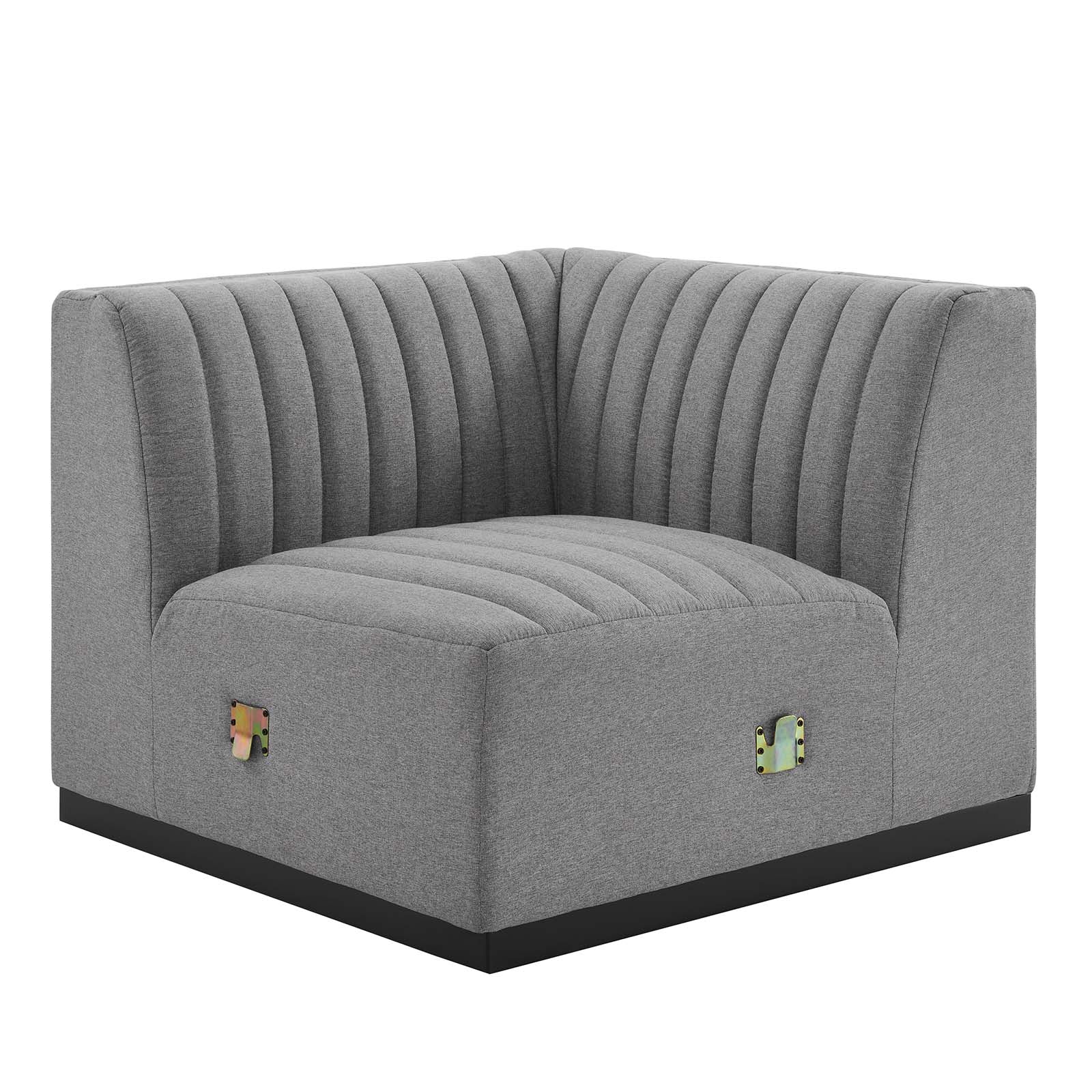 Conjure Channel Tufted Upholstered Fabric Right Corner Chair by Modway