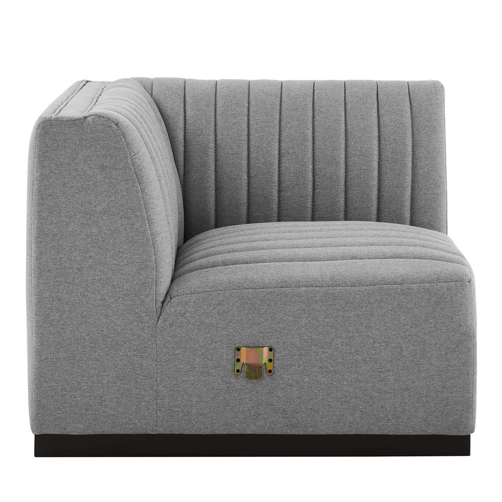 Conjure Channel Tufted Upholstered Fabric Right Corner Chair by Modway