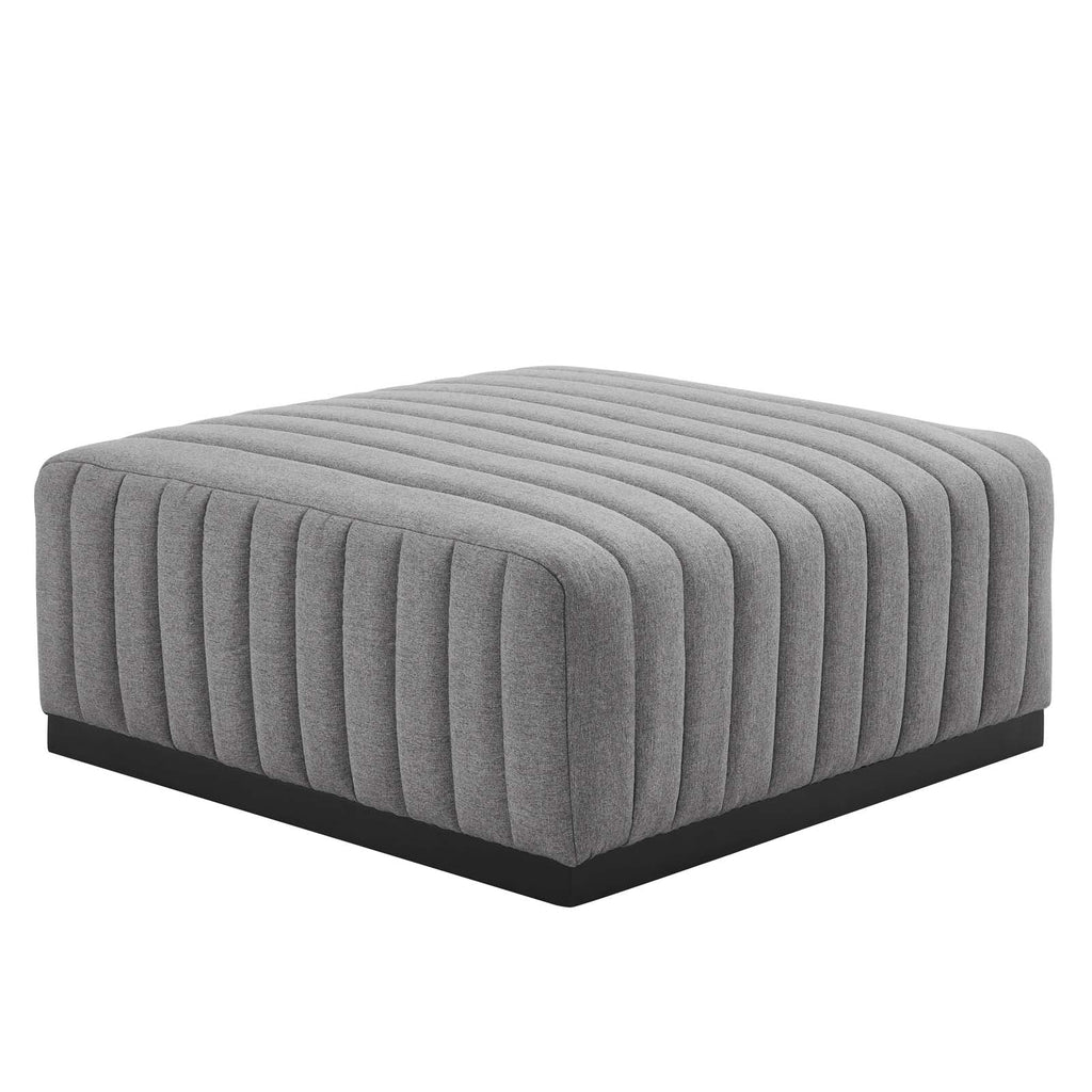 Conjure Channel Tufted Upholstered Fabric Ottoman by Modway