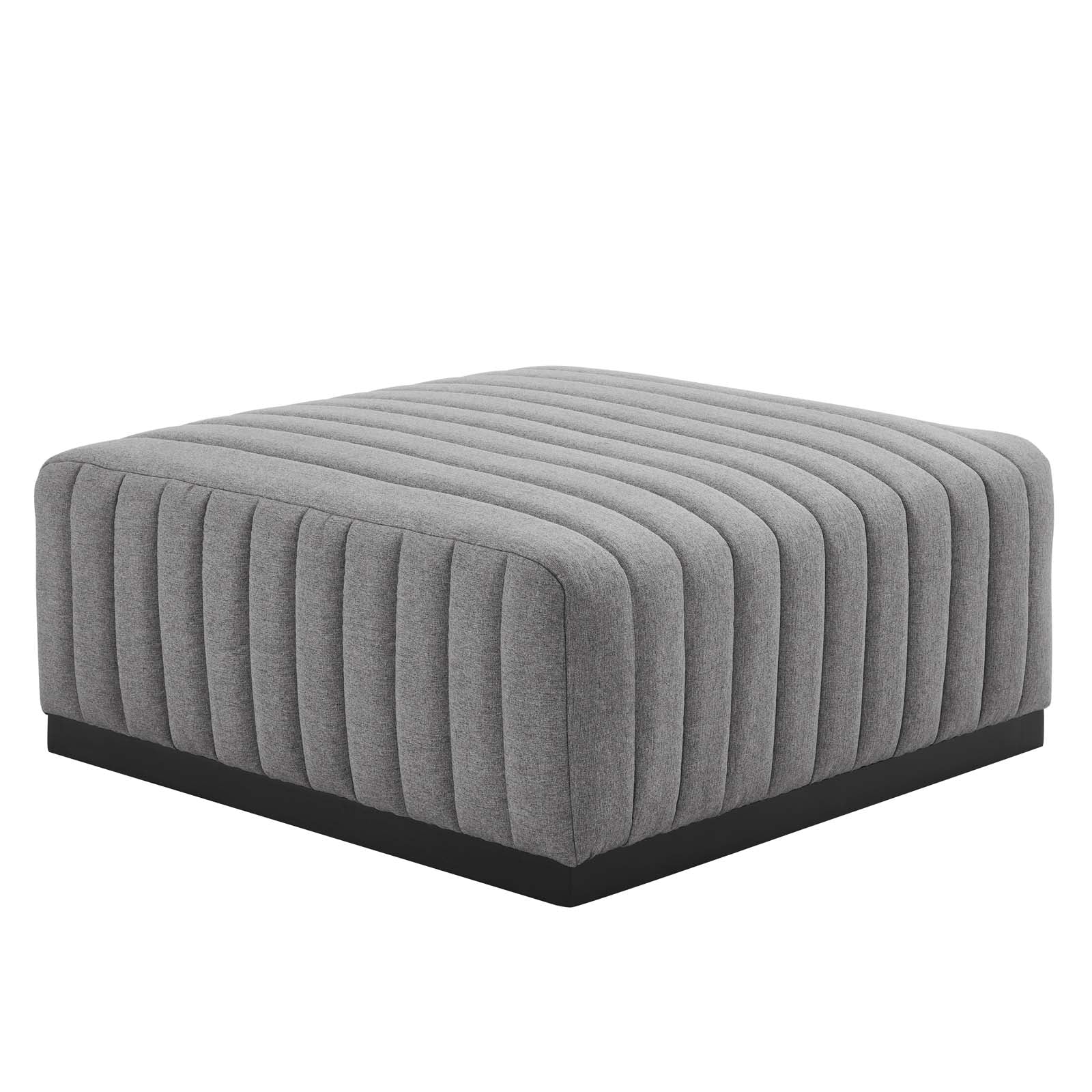 Conjure Channel Tufted Upholstered Fabric Ottoman by Modway