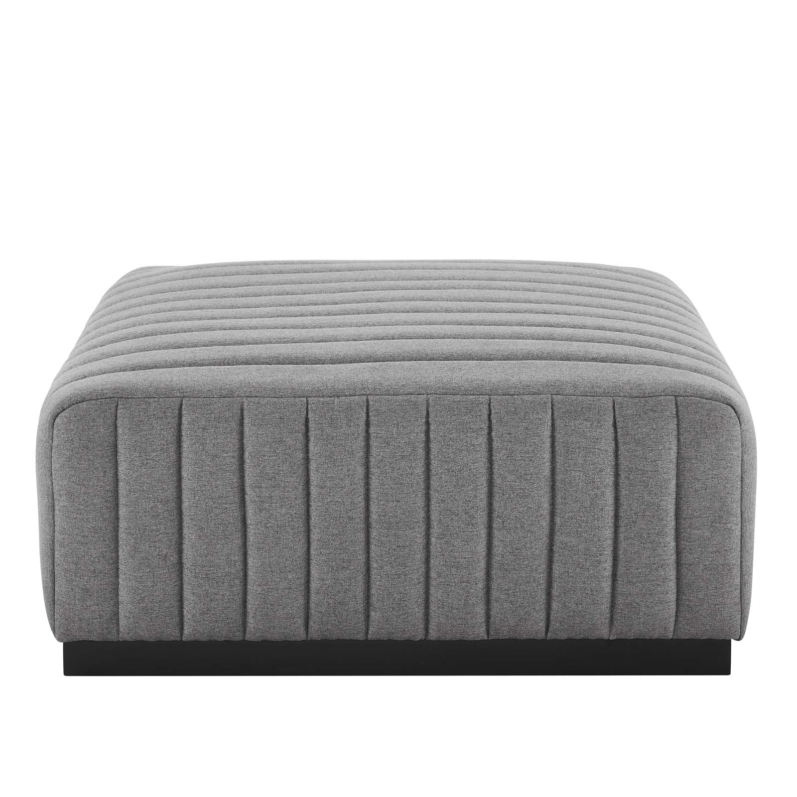 Conjure Channel Tufted Upholstered Fabric Ottoman by Modway