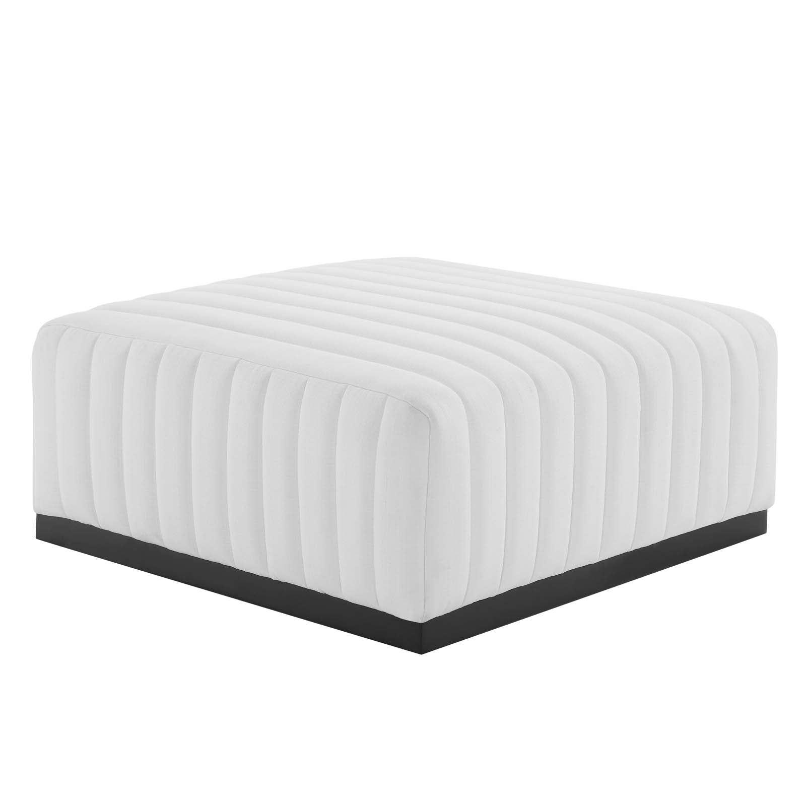 Conjure Channel Tufted Upholstered Fabric Ottoman by Modway