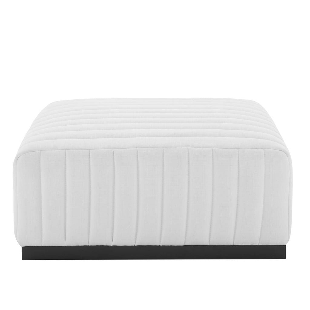 Conjure Channel Tufted Upholstered Fabric Ottoman by Modway
