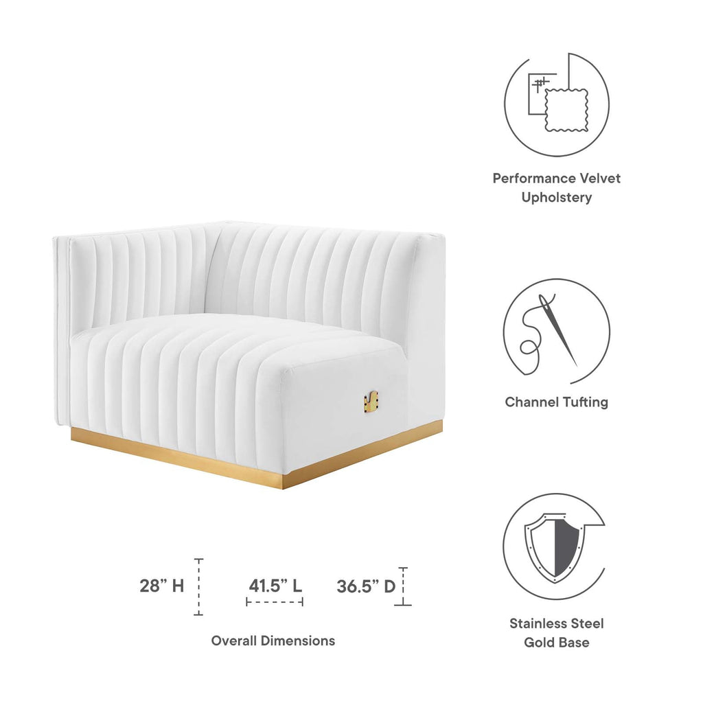 Conjure Channel Tufted Performance Velvet Left-Arm Chair by Modway