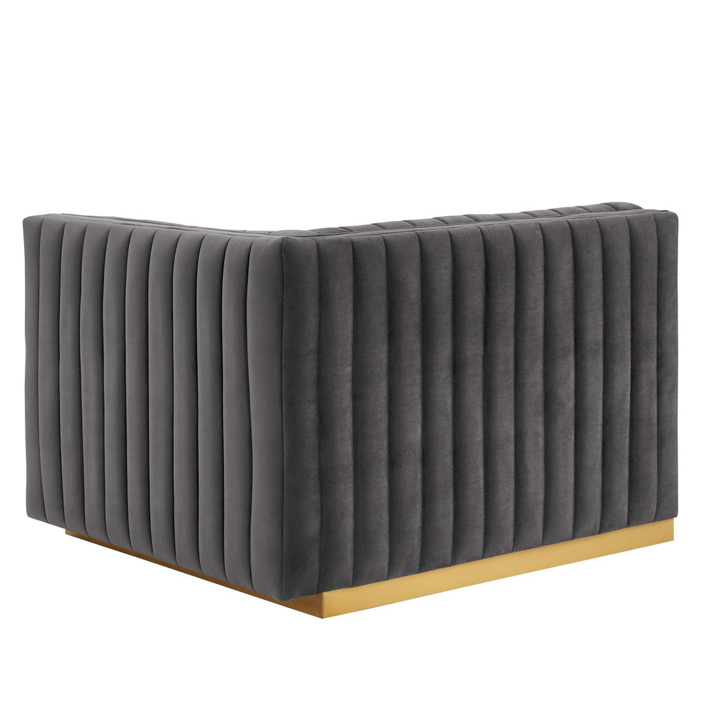 Conjure Channel Tufted Performance Velvet Right-Arm Chair by Modway