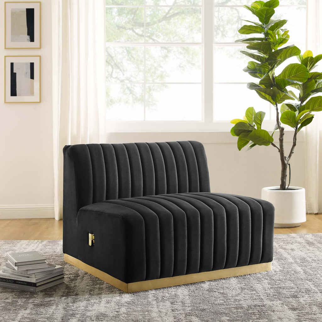 Conjure Channel Tufted Performance Velvet Armless Chair by Modway