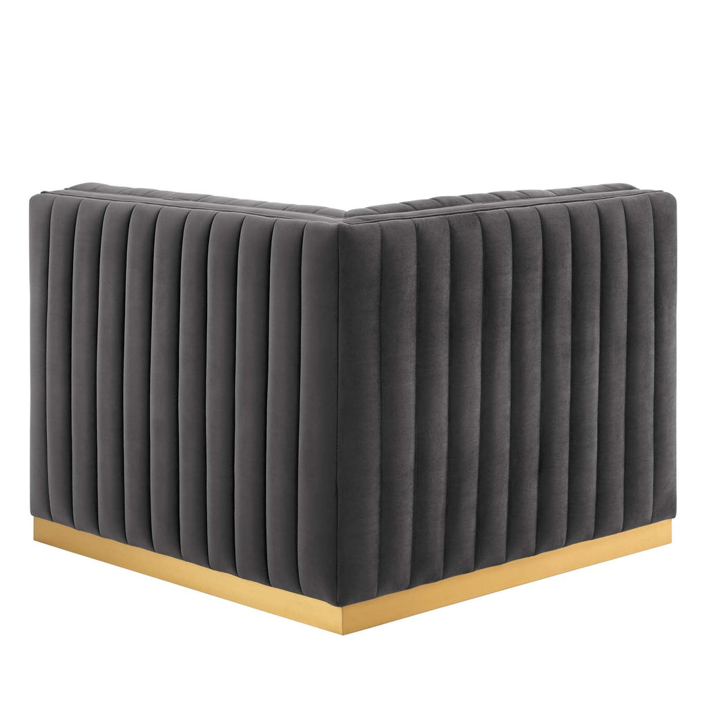 Conjure Channel Tufted Performance Velvet Right Corner Chair by Modway