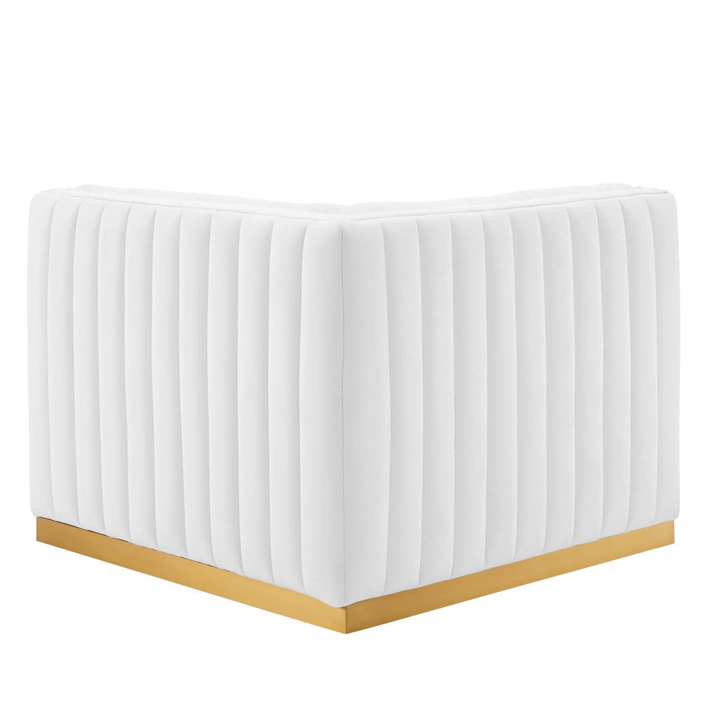 Conjure Channel Tufted Performance Velvet Right Corner Chair by Modway