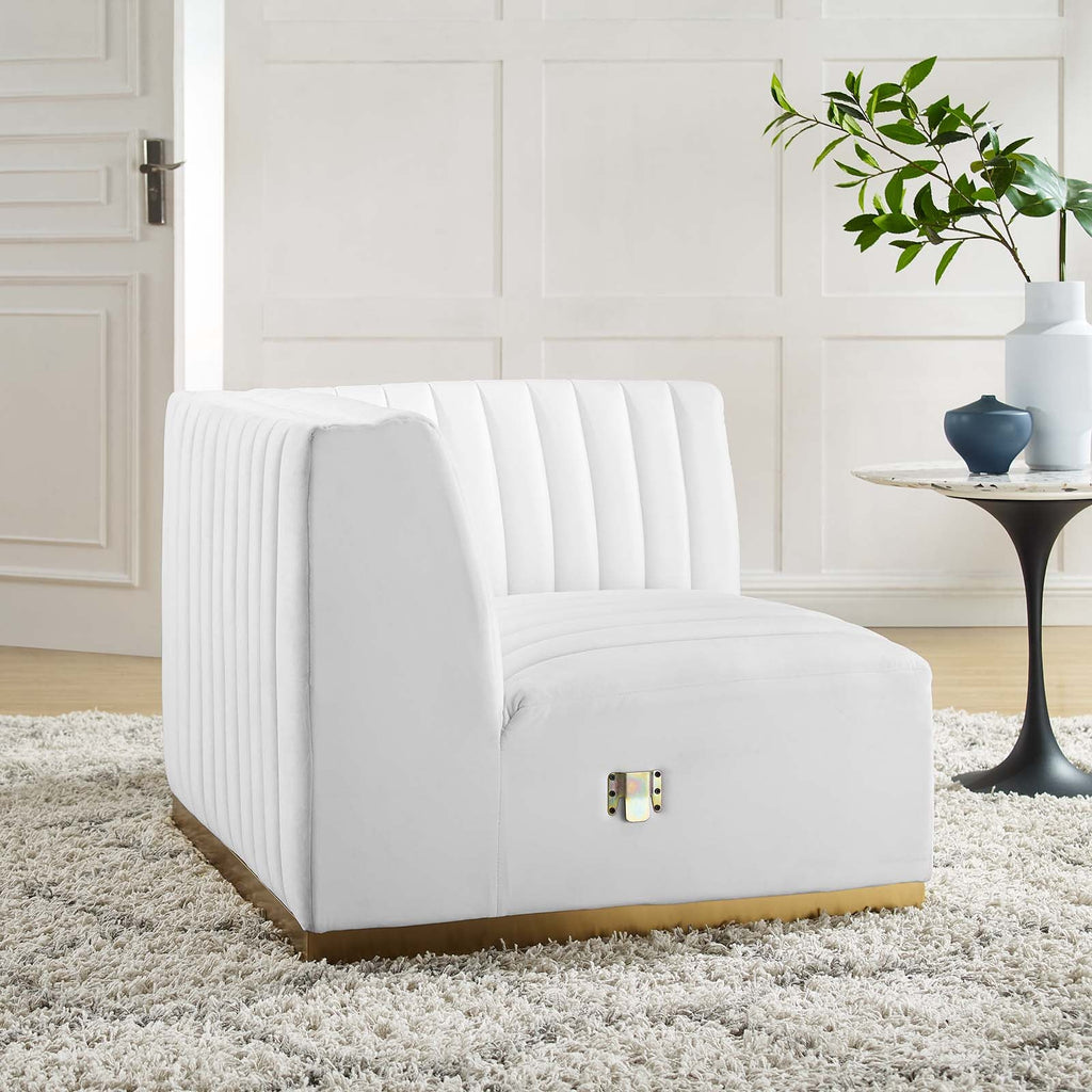 Conjure Channel Tufted Performance Velvet Right Corner Chair by Modway
