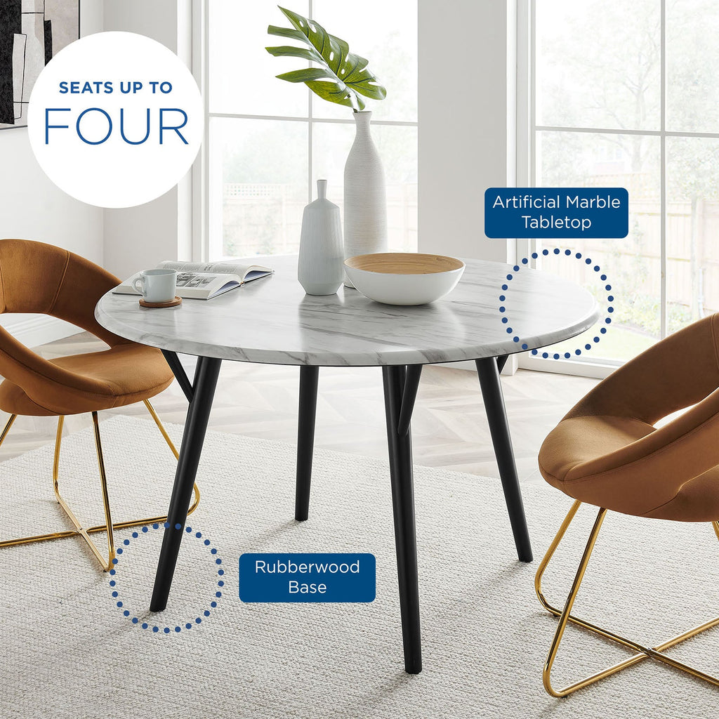 Gallant 50" Round Performance Artificial Marble Dining Table by Modway
