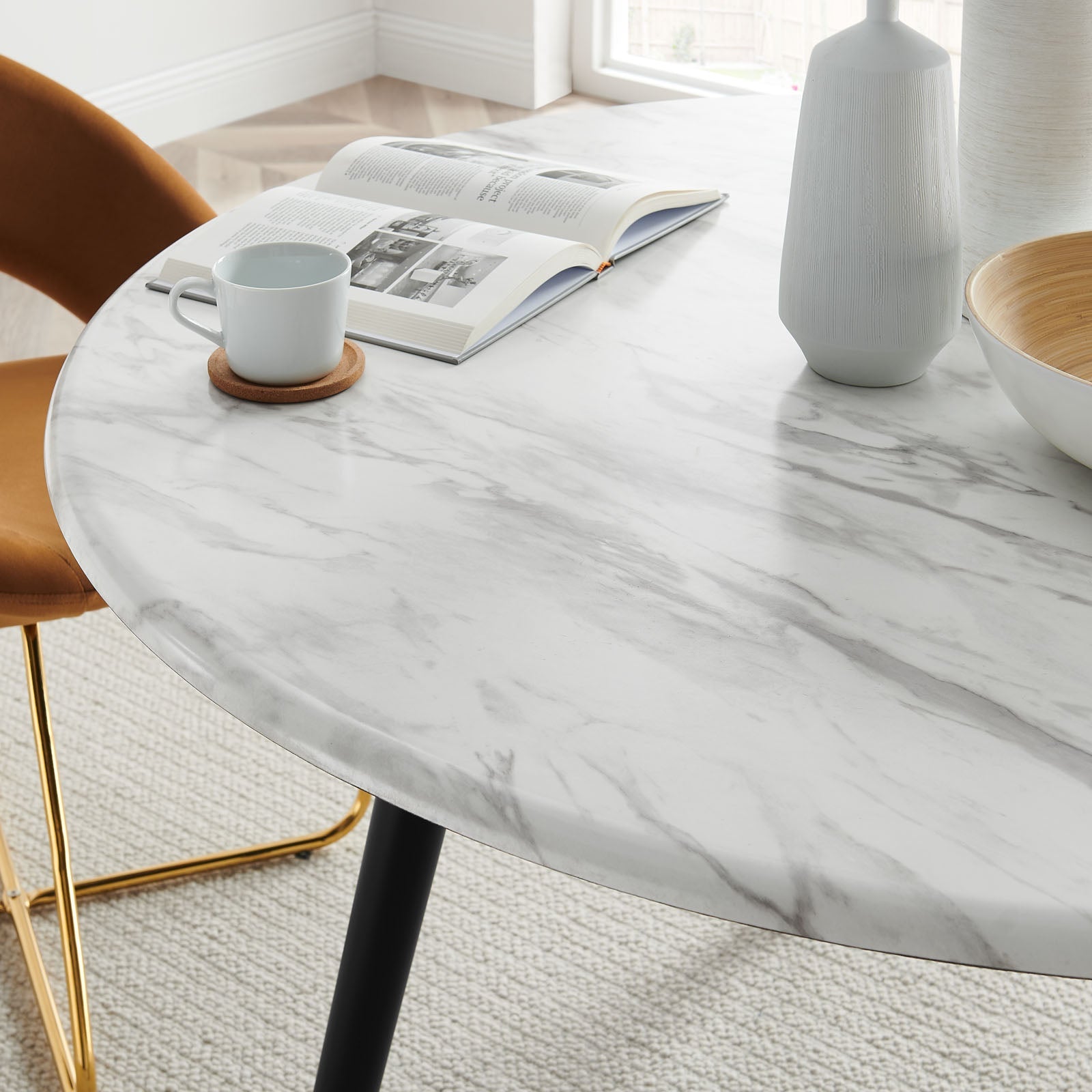 Gallant 50" Round Performance Artificial Marble Dining Table by Modway