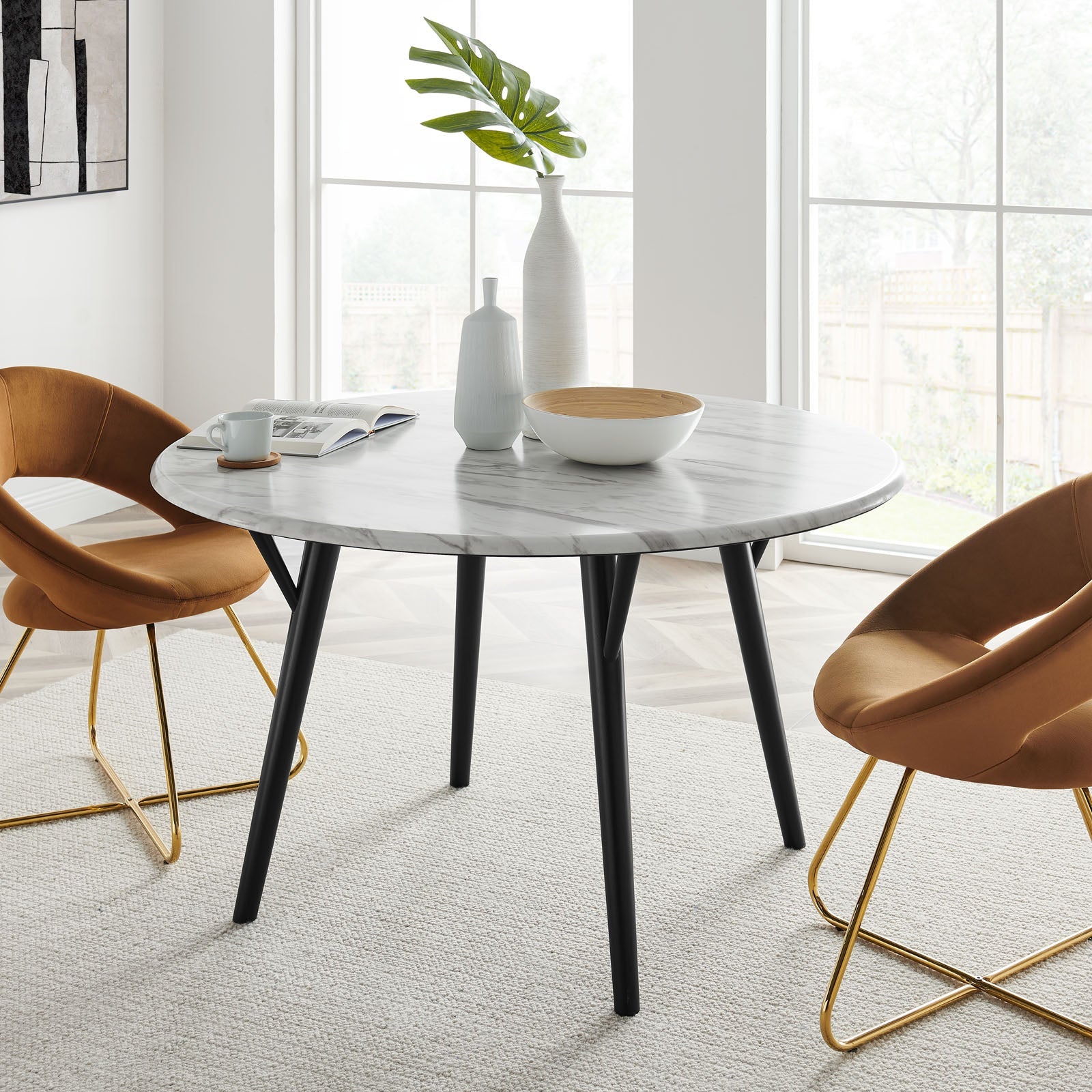 Gallant 50" Round Performance Artificial Marble Dining Table by Modway