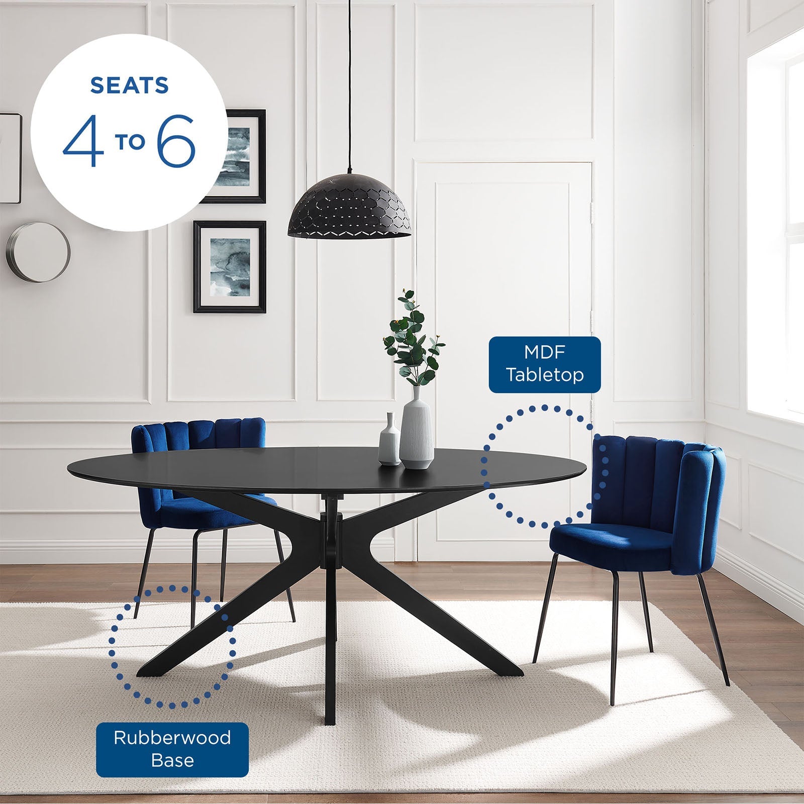 Traverse 71" Oval Dining Table by Modway