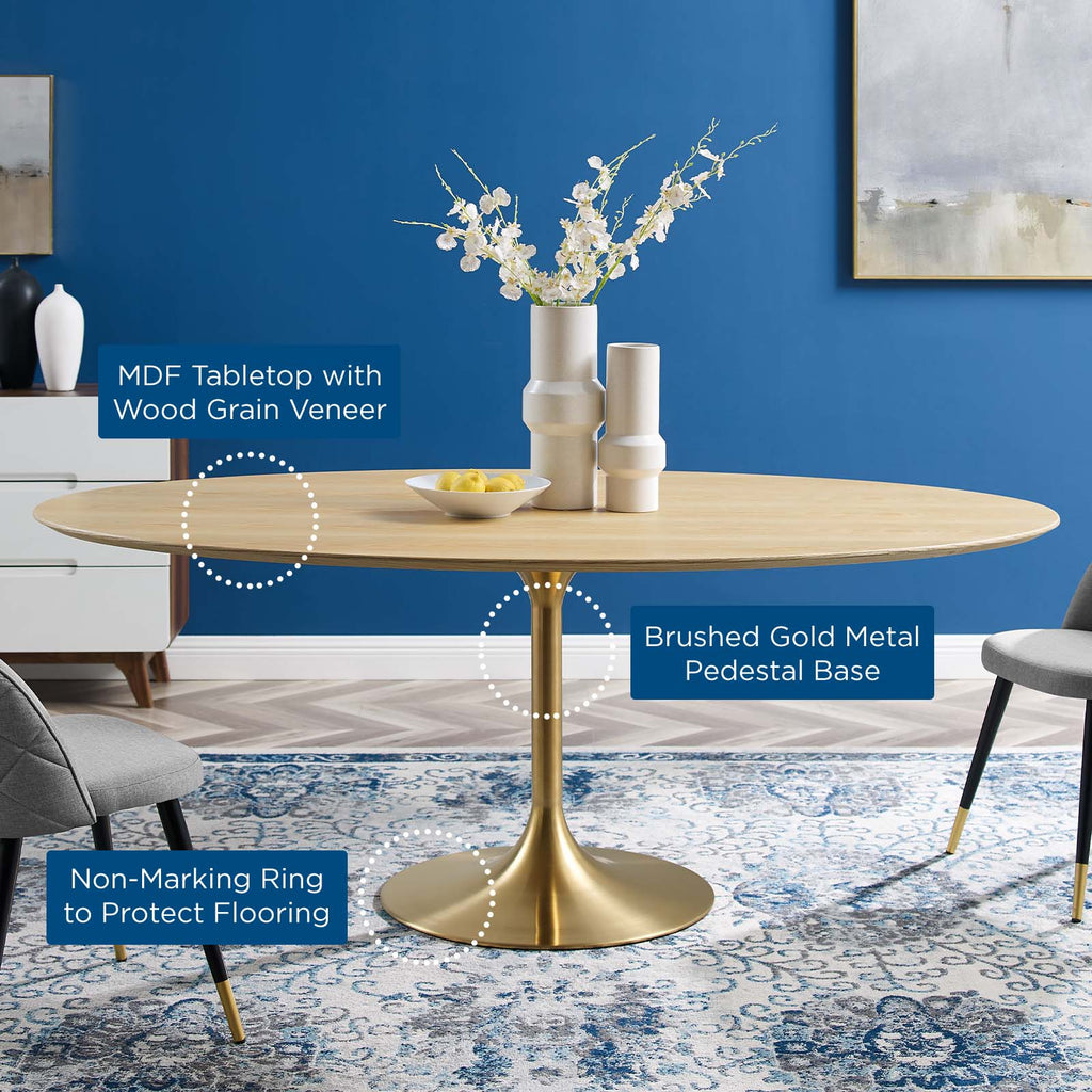 Lippa 78" Oval Wood Dining Table by Modway