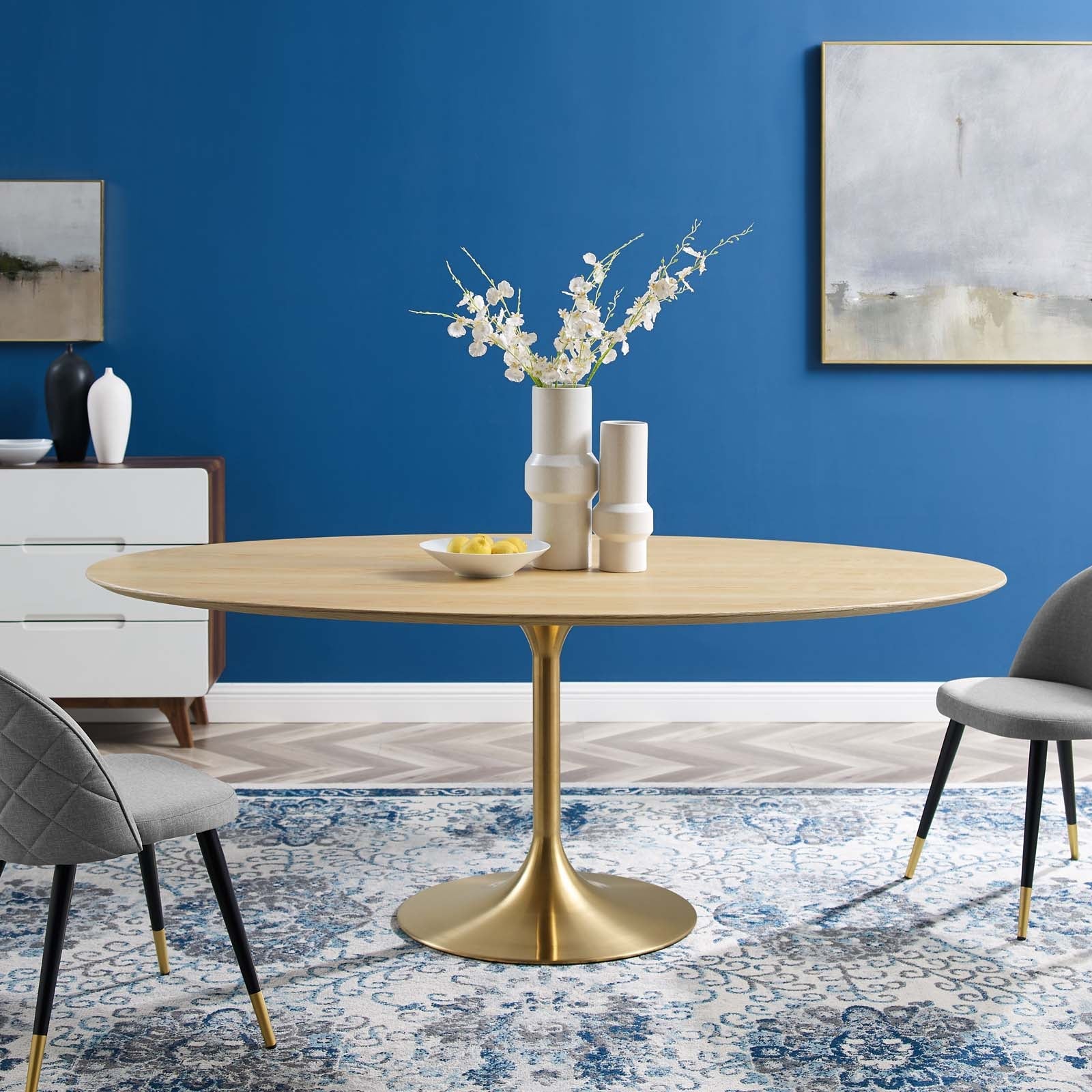 Lippa 78" Oval Wood Dining Table by Modway