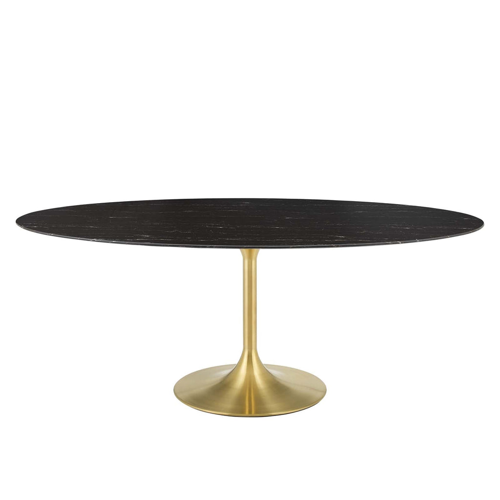 Lippa 78" Oval Faux Marble Dining Table by Modway