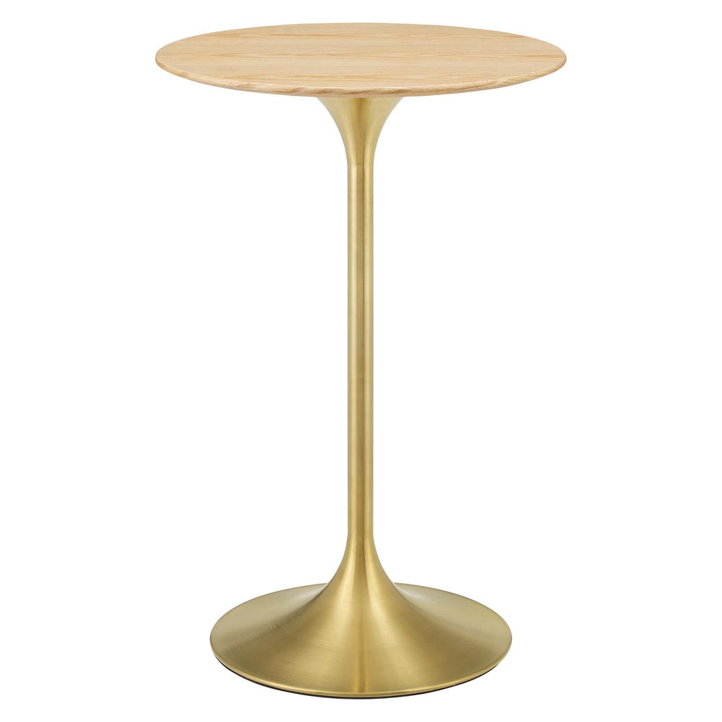 Lippa 28" Round Natural Wood Bar Table by Modway