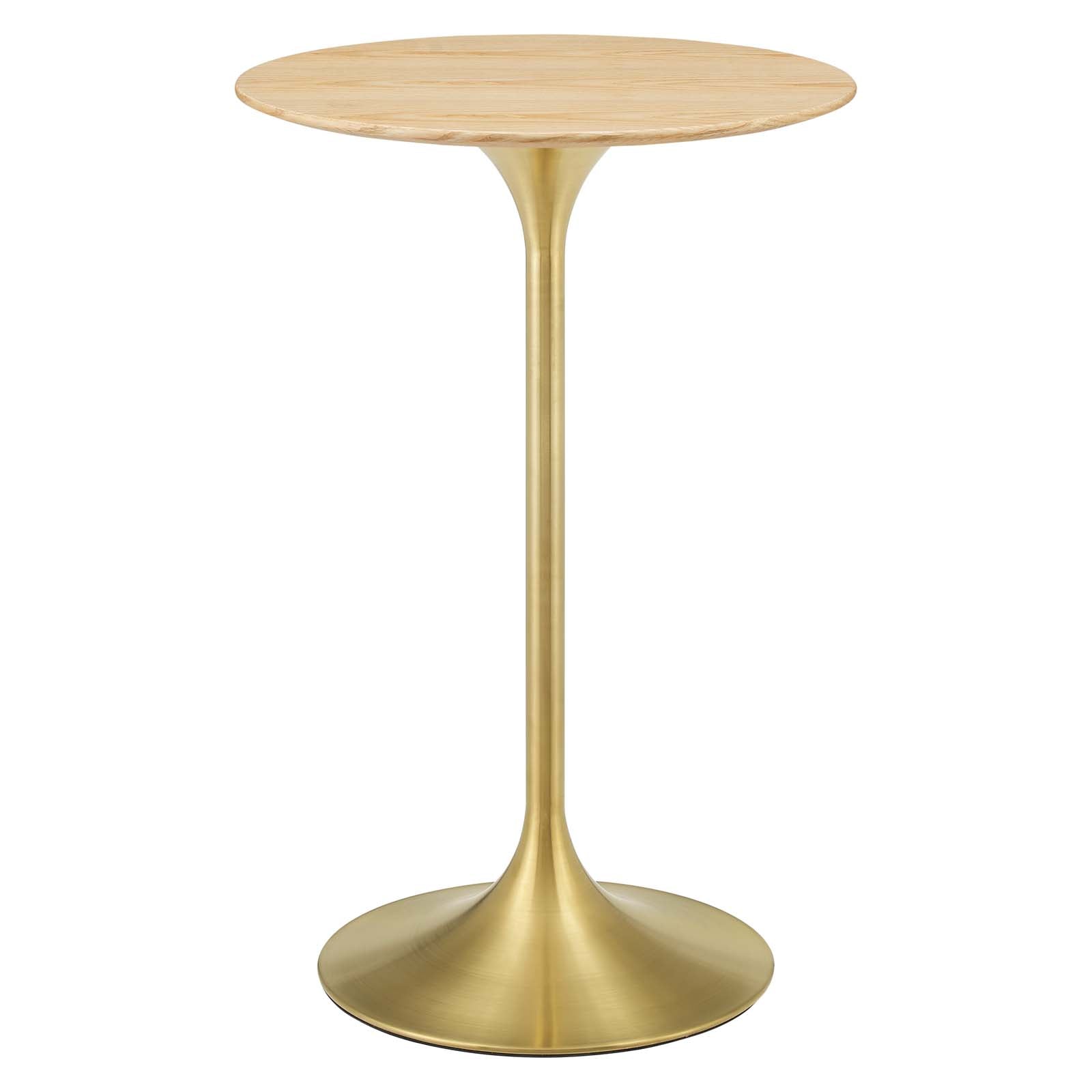 Lippa 28" Round Natural Wood Bar Table by Modway