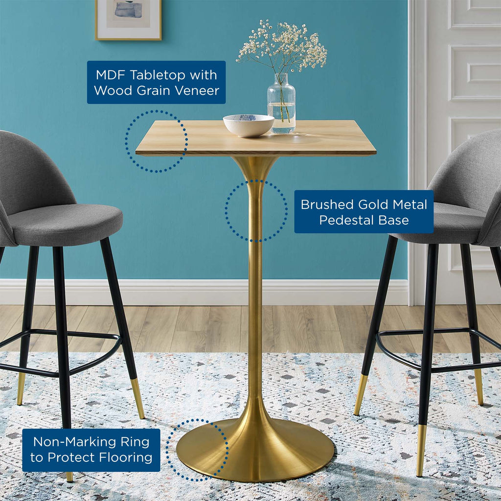 Lippa 28" Square Wood Bar Table by Modway