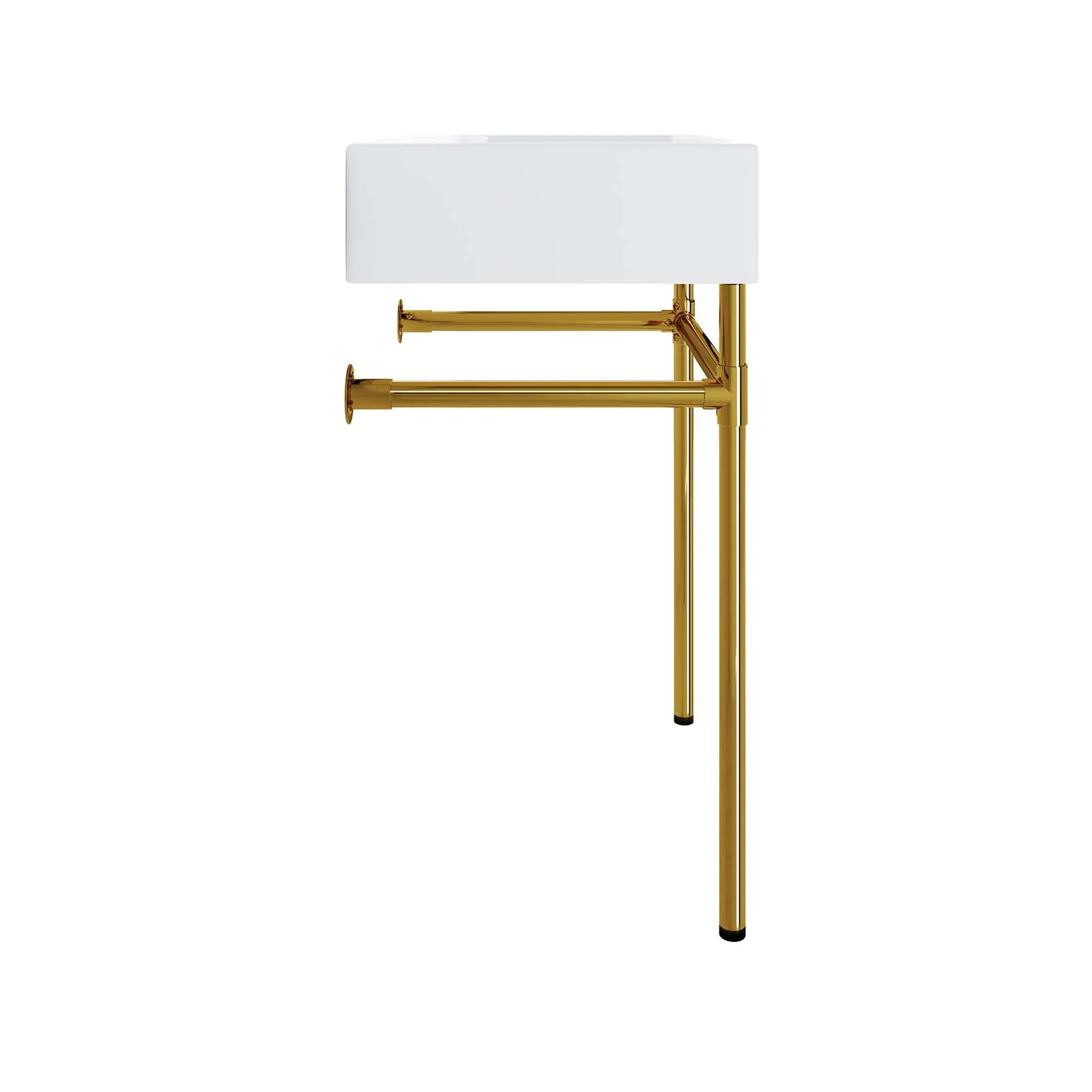 Redeem 24" Wall-Mount Gold Stainless Steel Bathroom Vanity by Modway