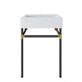 Redeem 24" Wall-Mount Black Stainless Steel Bathroom Vanity by Modway