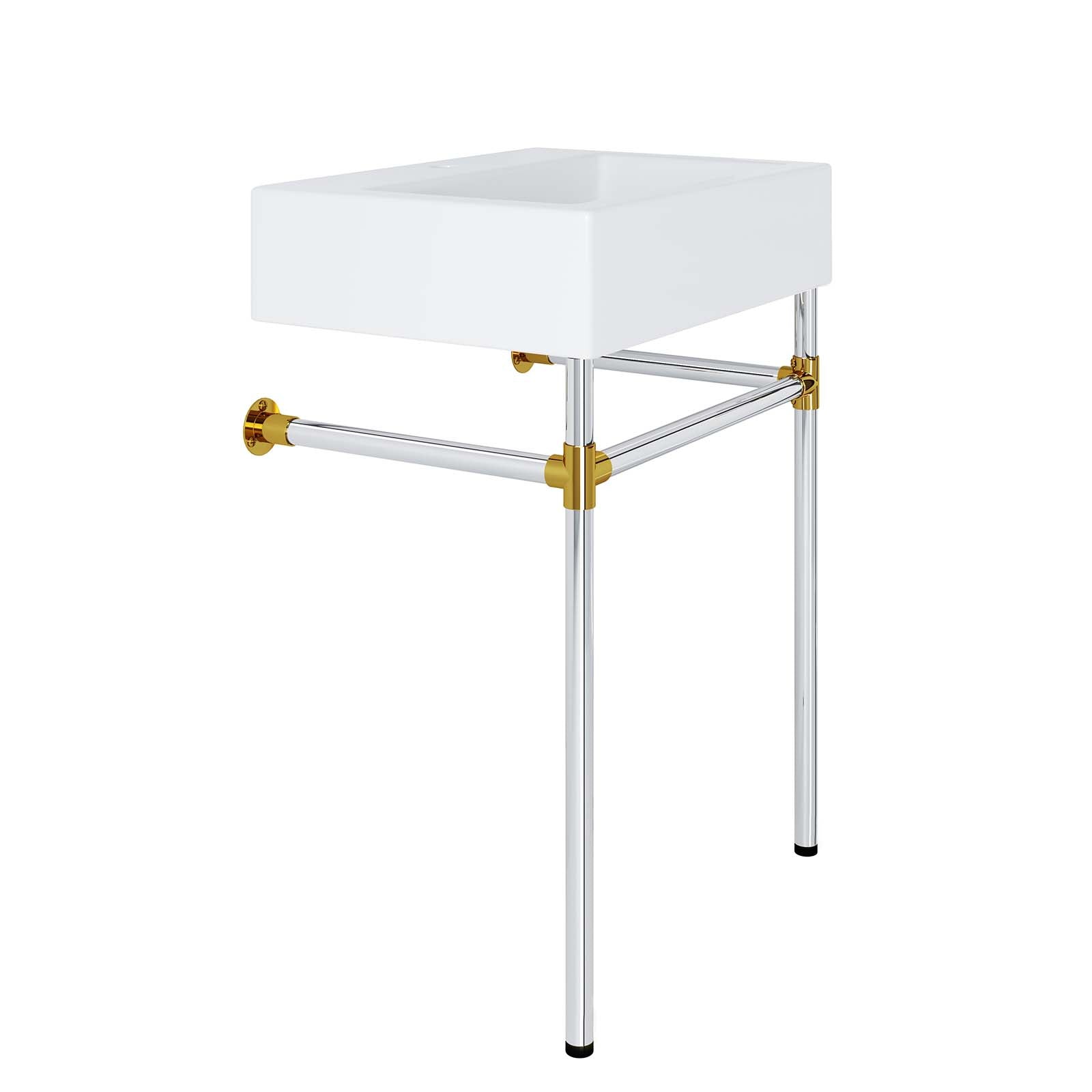 Redeem 24" Silver Stainless Steel Wall-Mount Bathroom Vanity by Modway