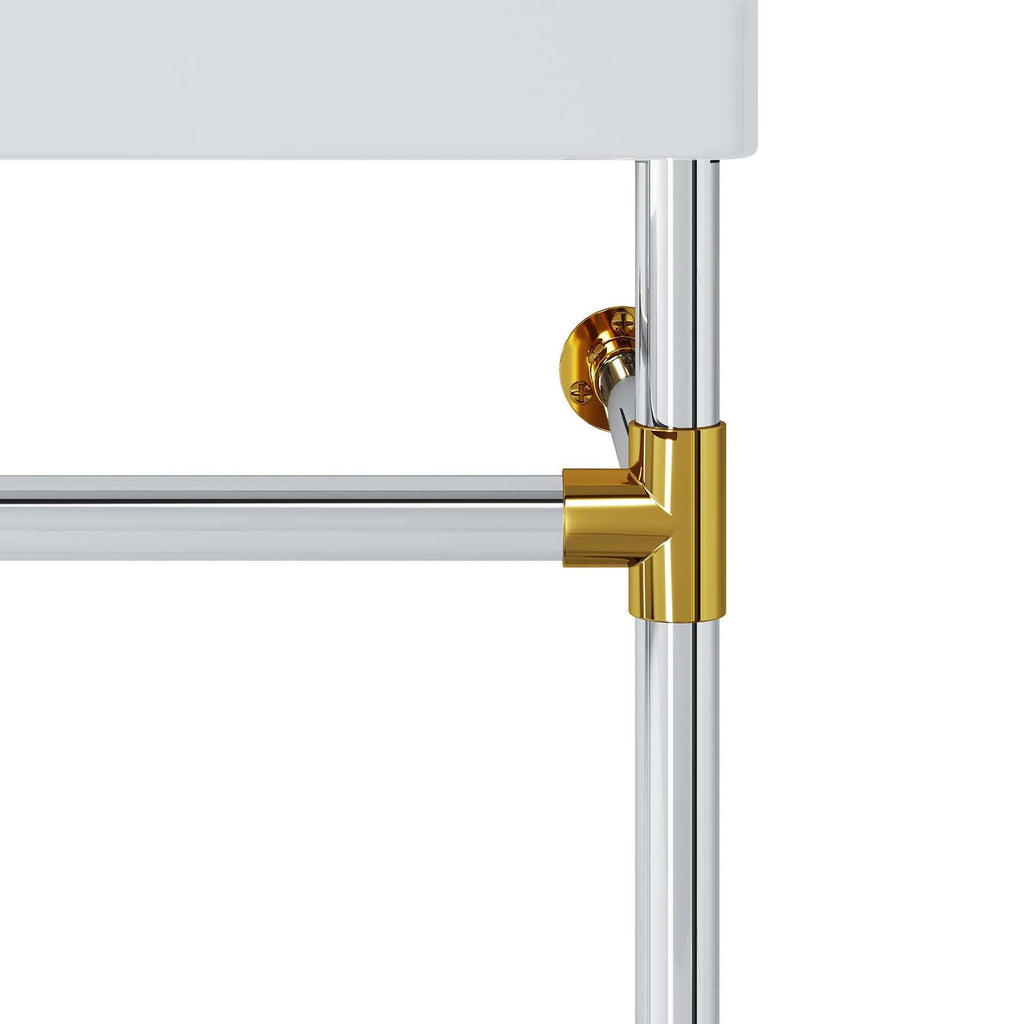 Redeem 24" Silver Stainless Steel Wall-Mount Bathroom Vanity by Modway