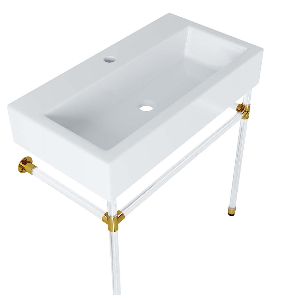 Redeem 32" Acrylic Wall-Mount Bathroom Vanity by Modway
