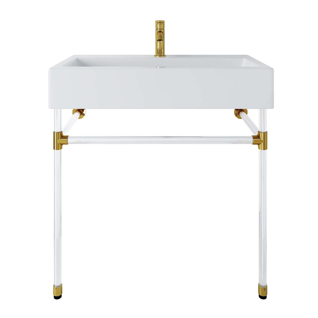Redeem 32" Acrylic Wall-Mount Bathroom Vanity by Modway